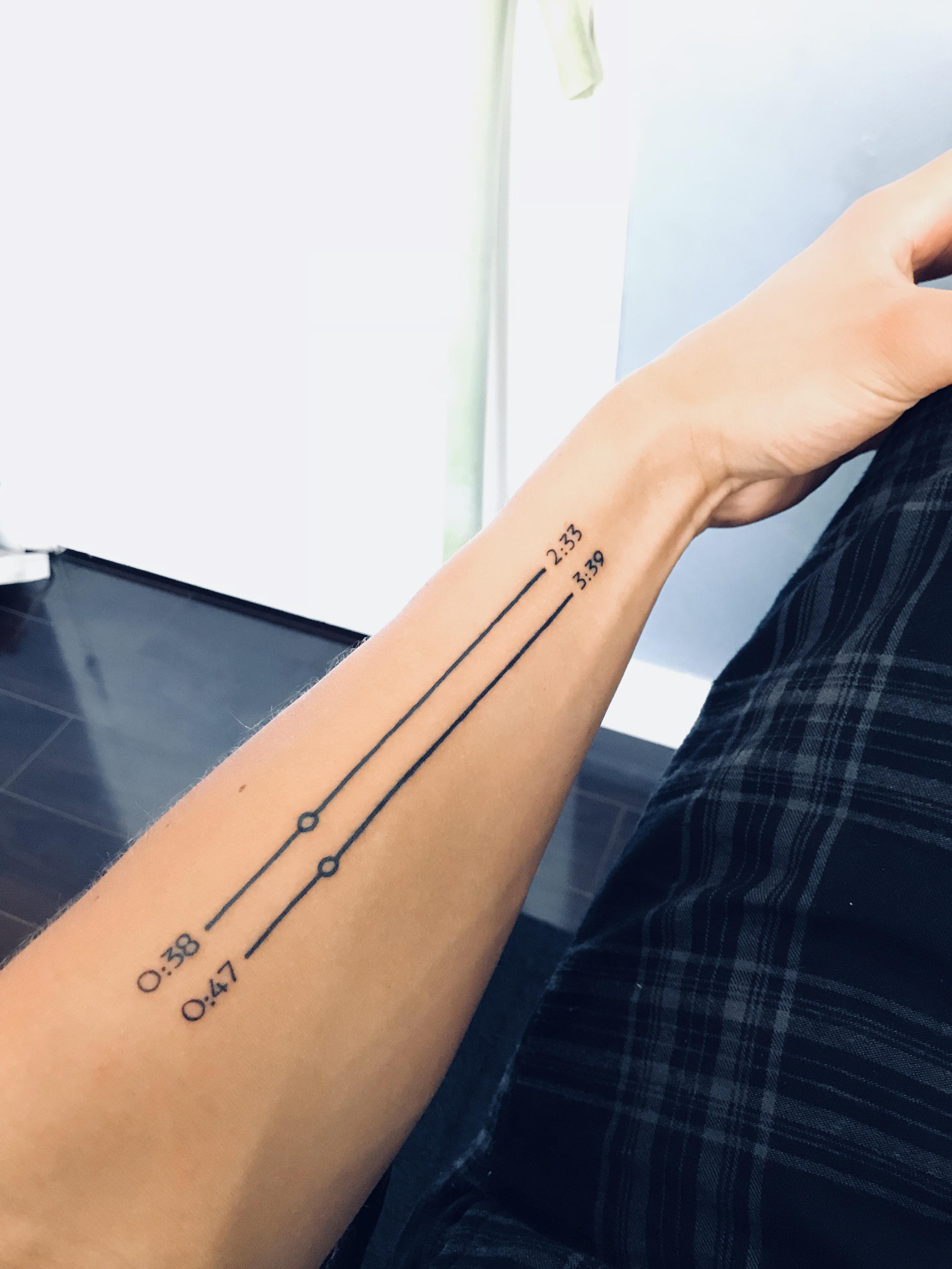 Kid Cudi and Frank Ocean tattoo. The bottom song is Cudi's