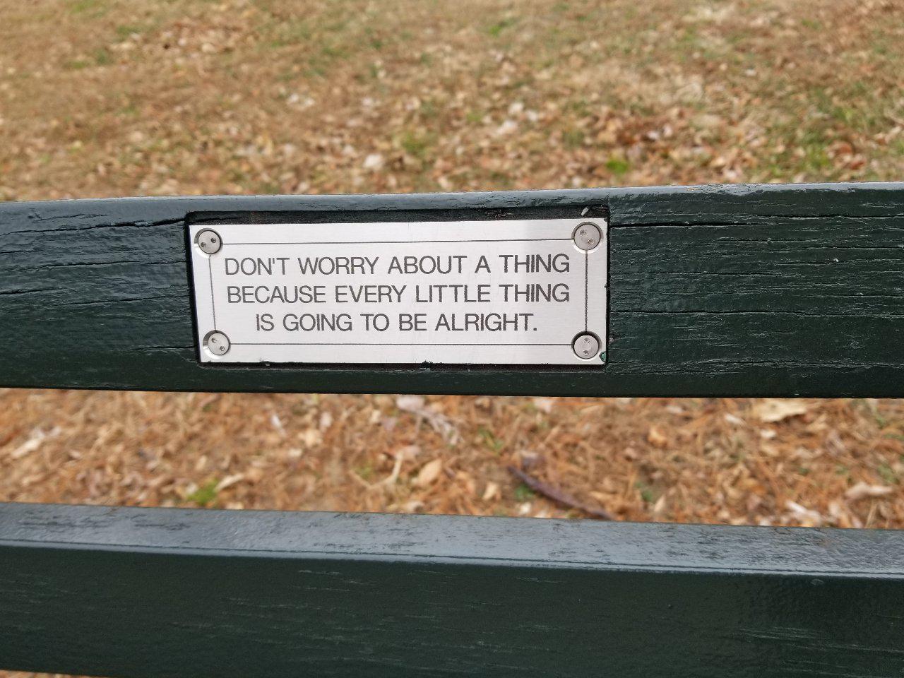 [Image] Central Park bench plaque r/GetMotivated