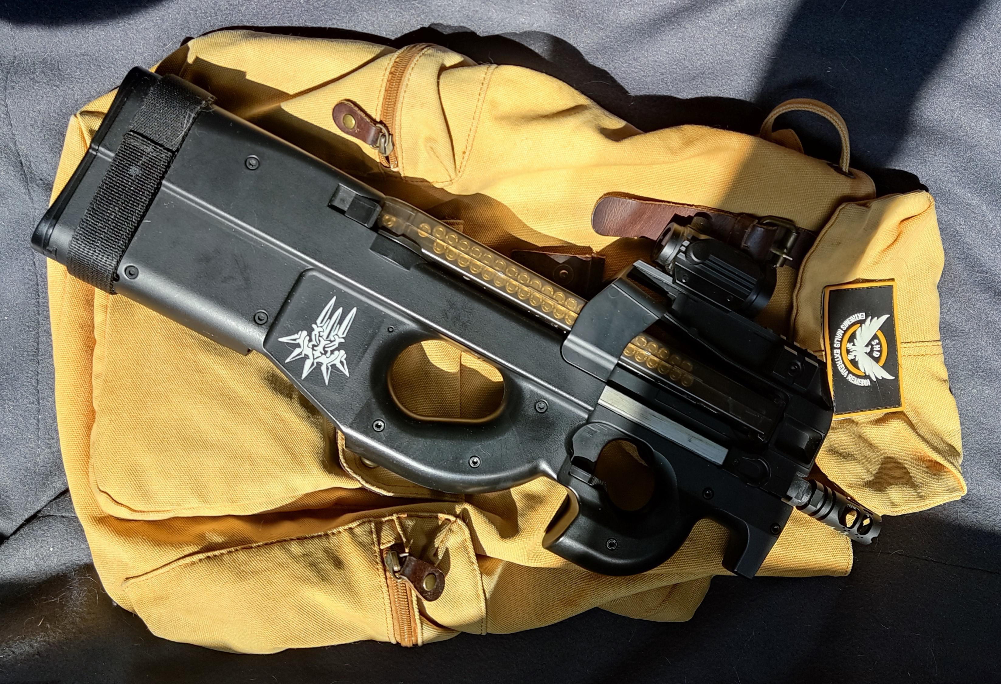 My P90 is finally complete. Comfortable light sight, no squeaking and