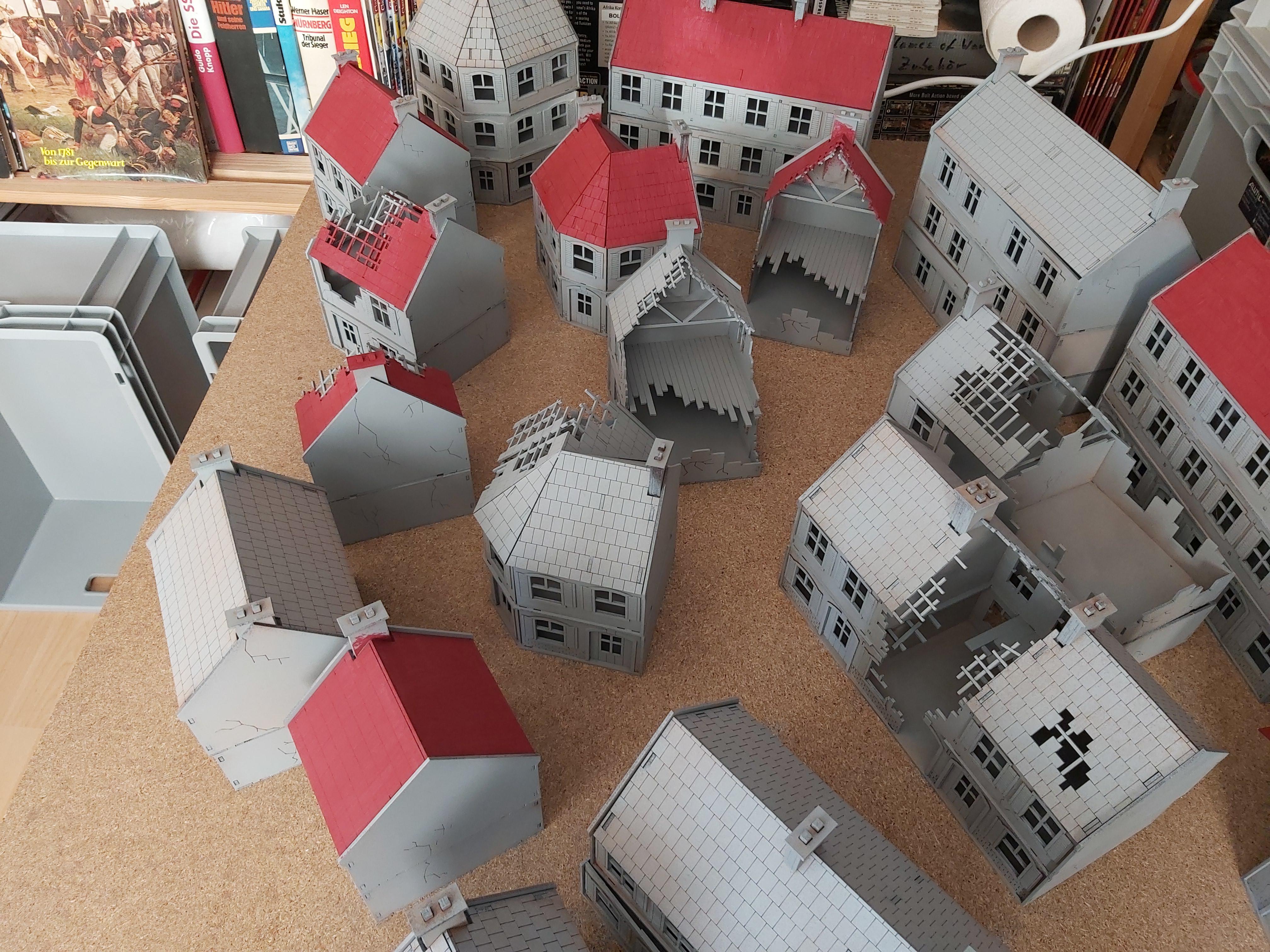 Our town from Sarissa Precision is now ready to paint, some roofs