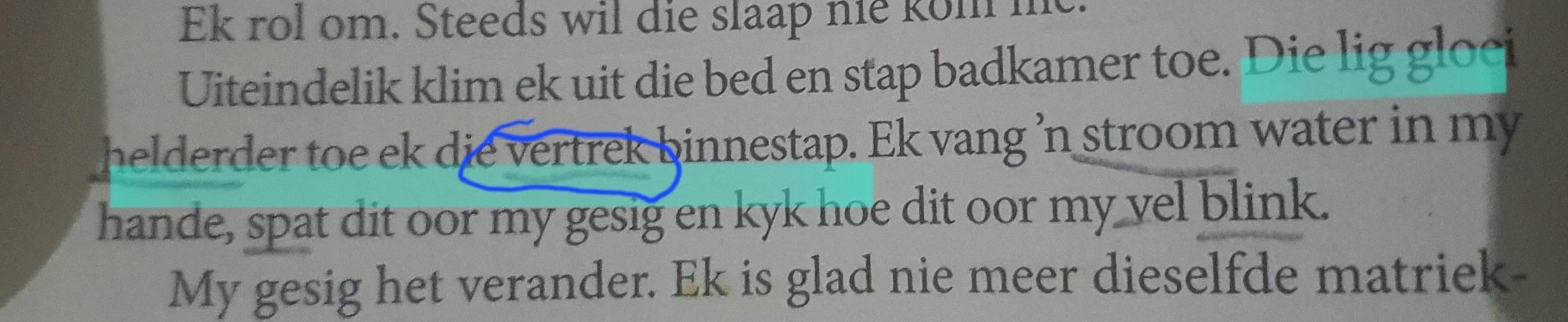 Why does "vertrek" mean "room" in this context?(BTW, the book I'm