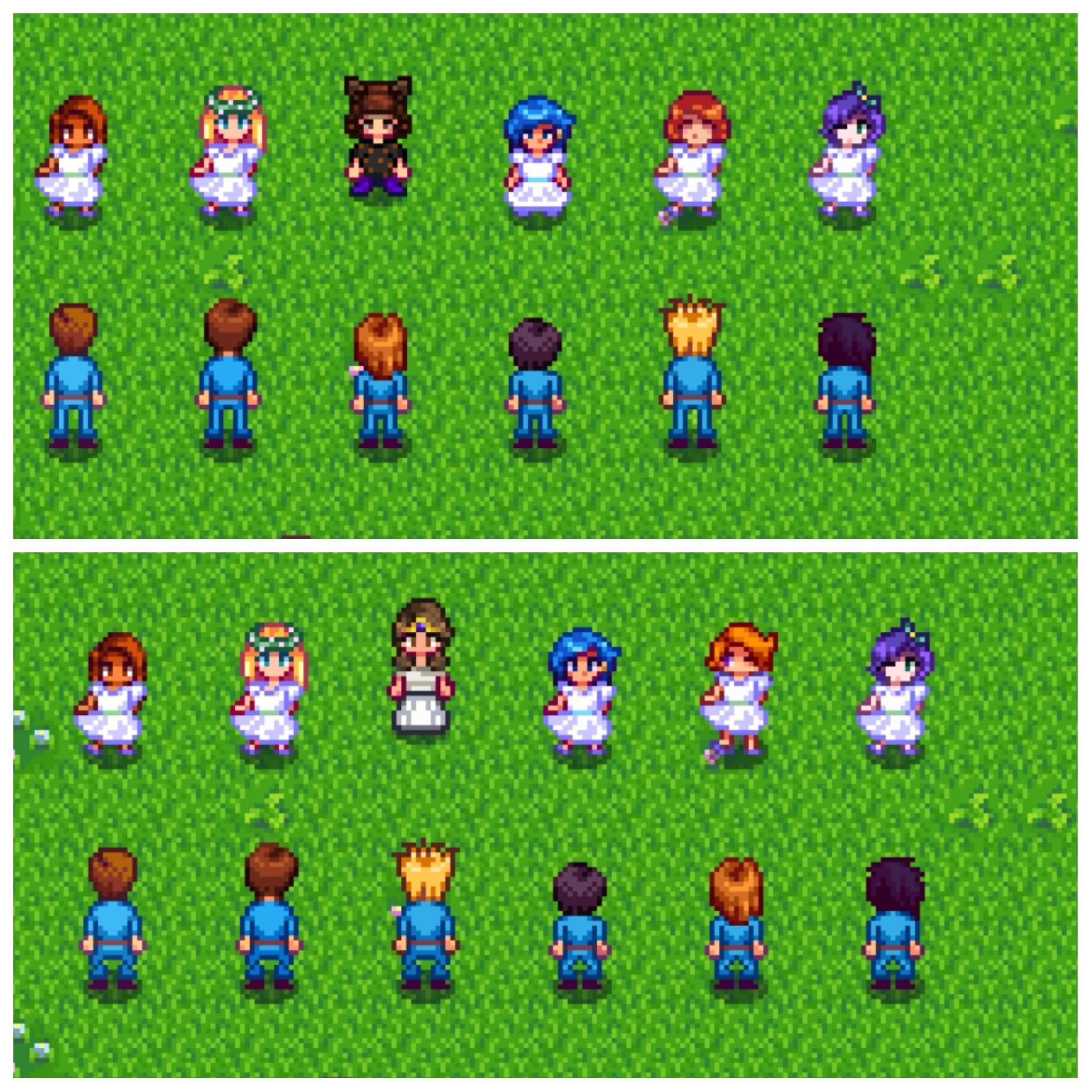 My 1st flower dance vs my 2nd flower dance r/StardewValley