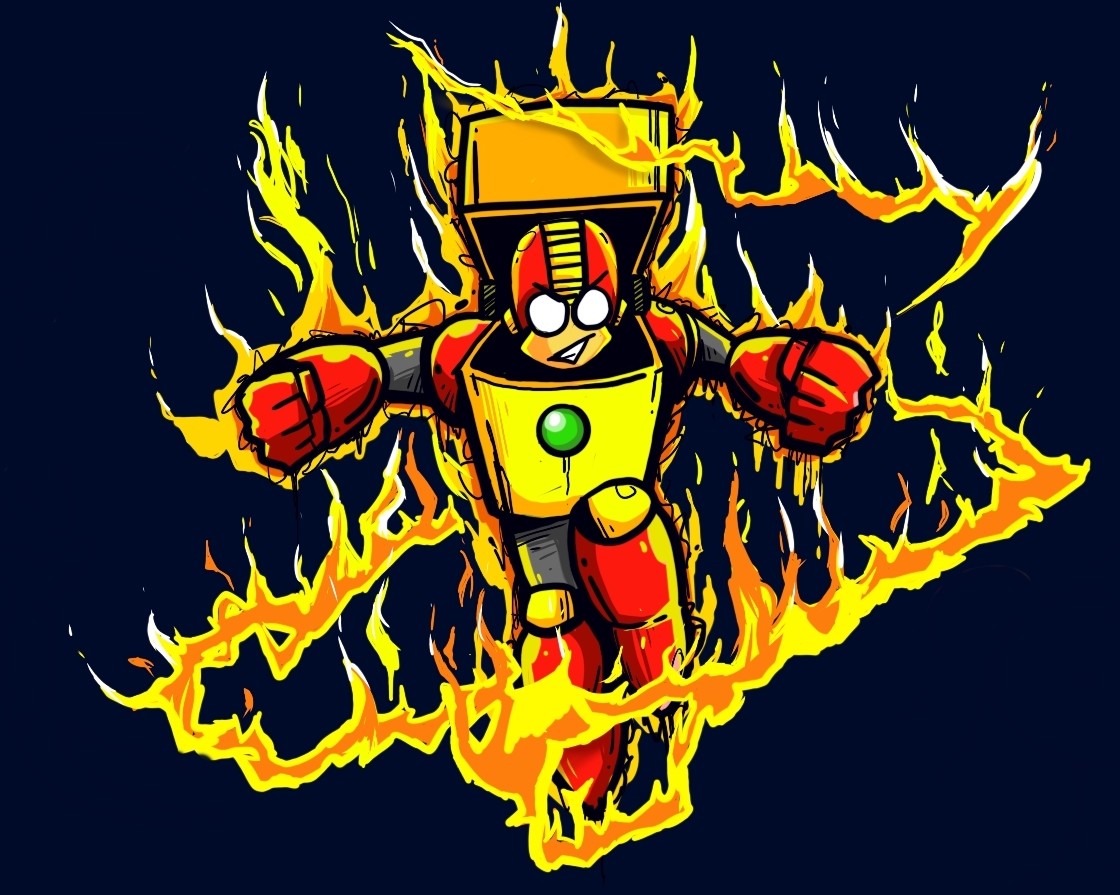 Heat man, the last robot master of Mega man 2 and the last one on my