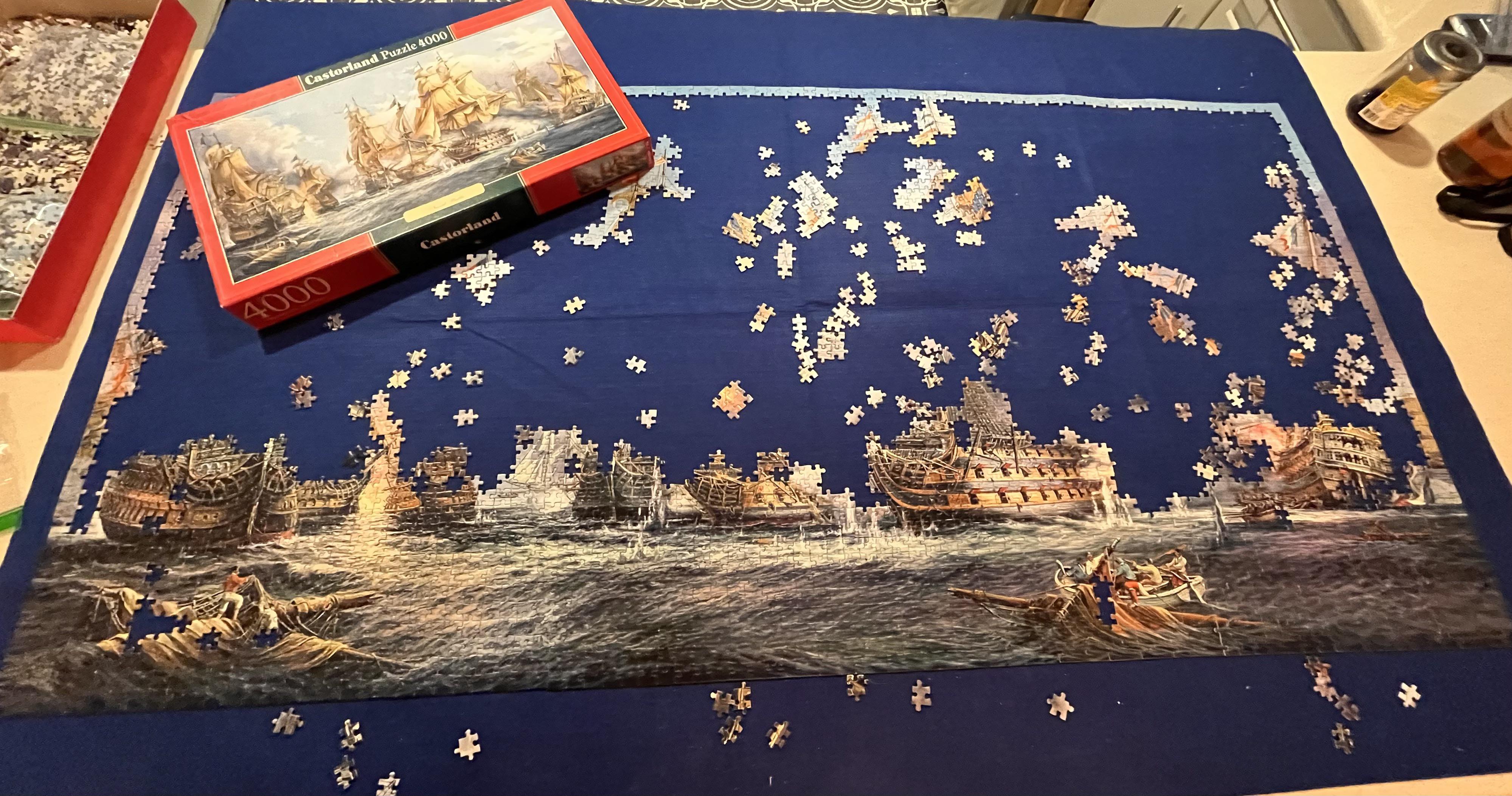 Making good progress on the 4000pc Castorland Naval Battle r