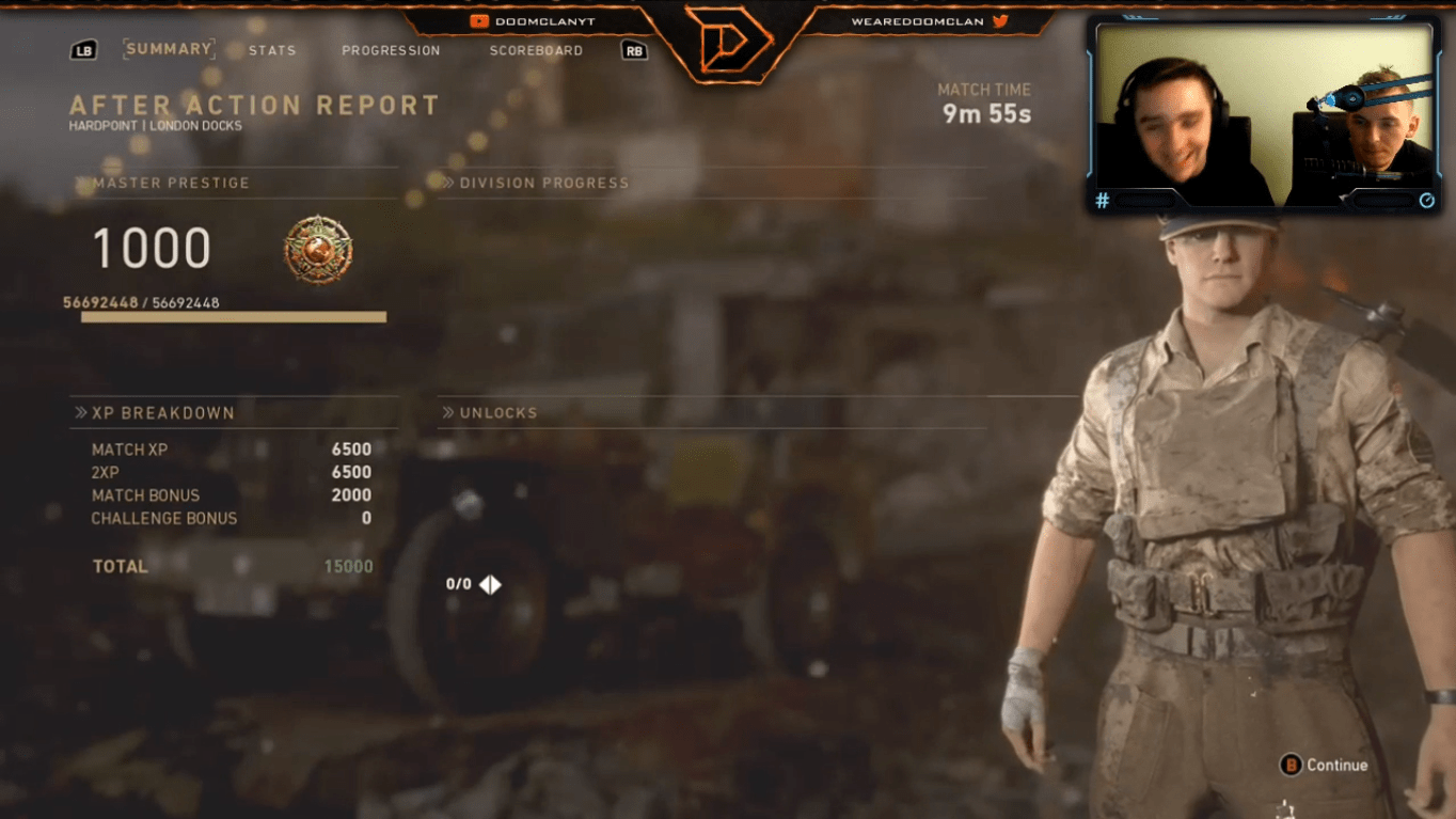 DooM gets to max prestige level 1000 first, there was no