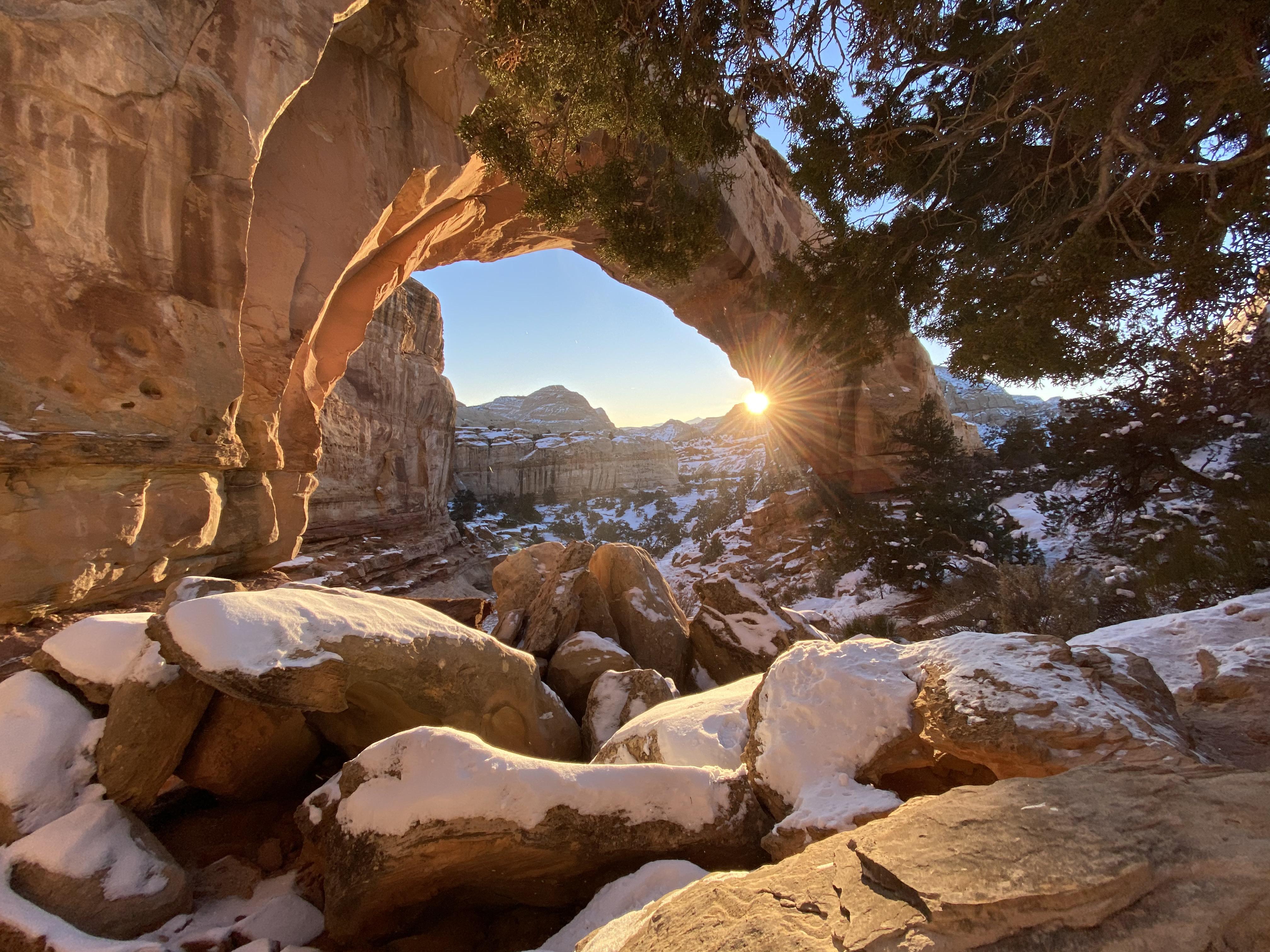 Sunrise hike today at Hickman’s bridge, Capital Reef National Park