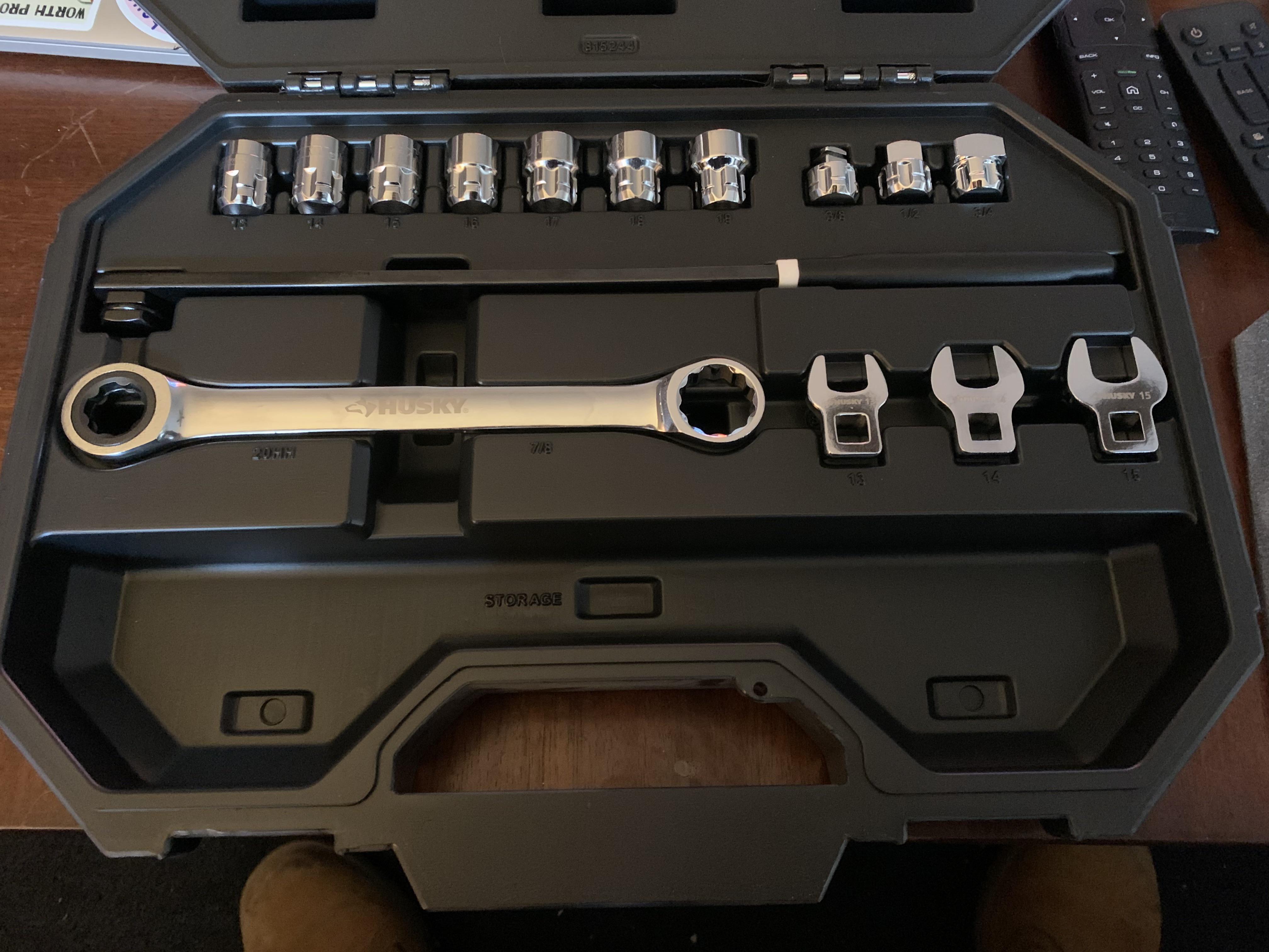 Serpentine belt tool kit from Home Depot on sale at 25. Pretty good