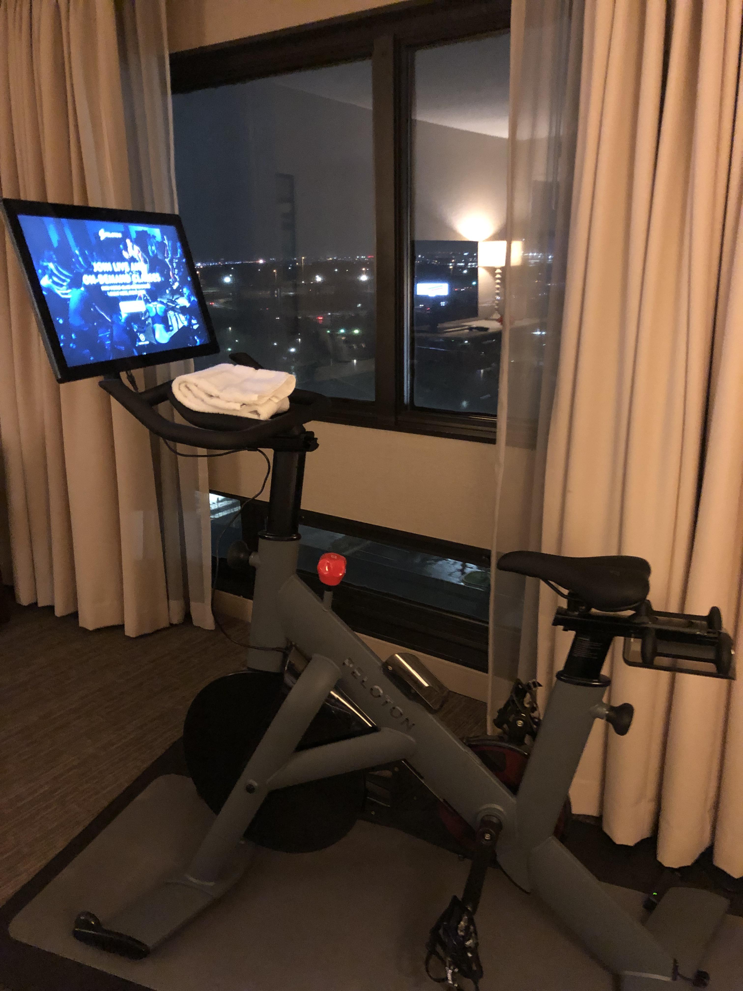 My hotel has Peloton bikes! Can’t wait to try it out in the morning