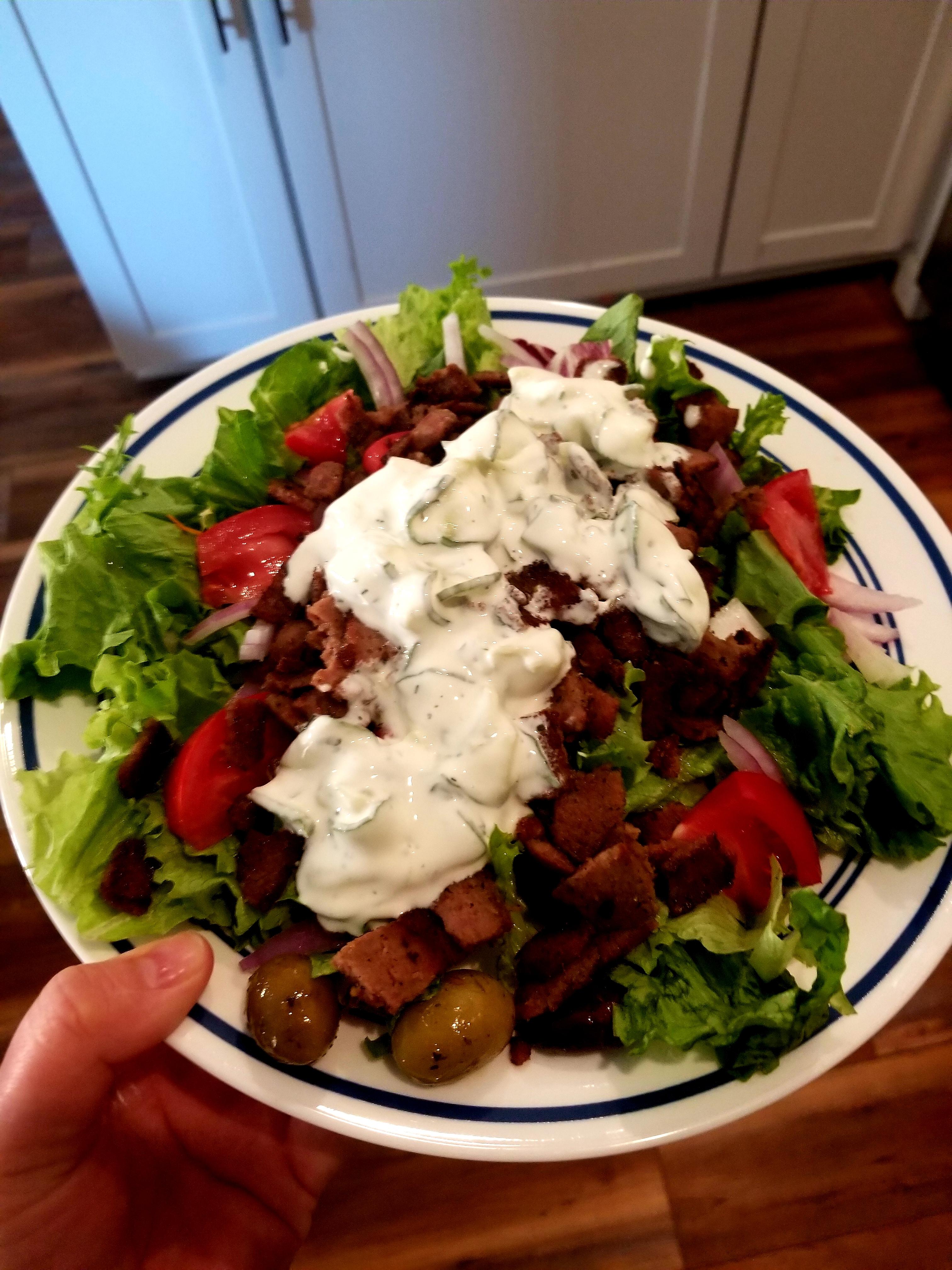 465 calorie gyros salad r/1200isplenty