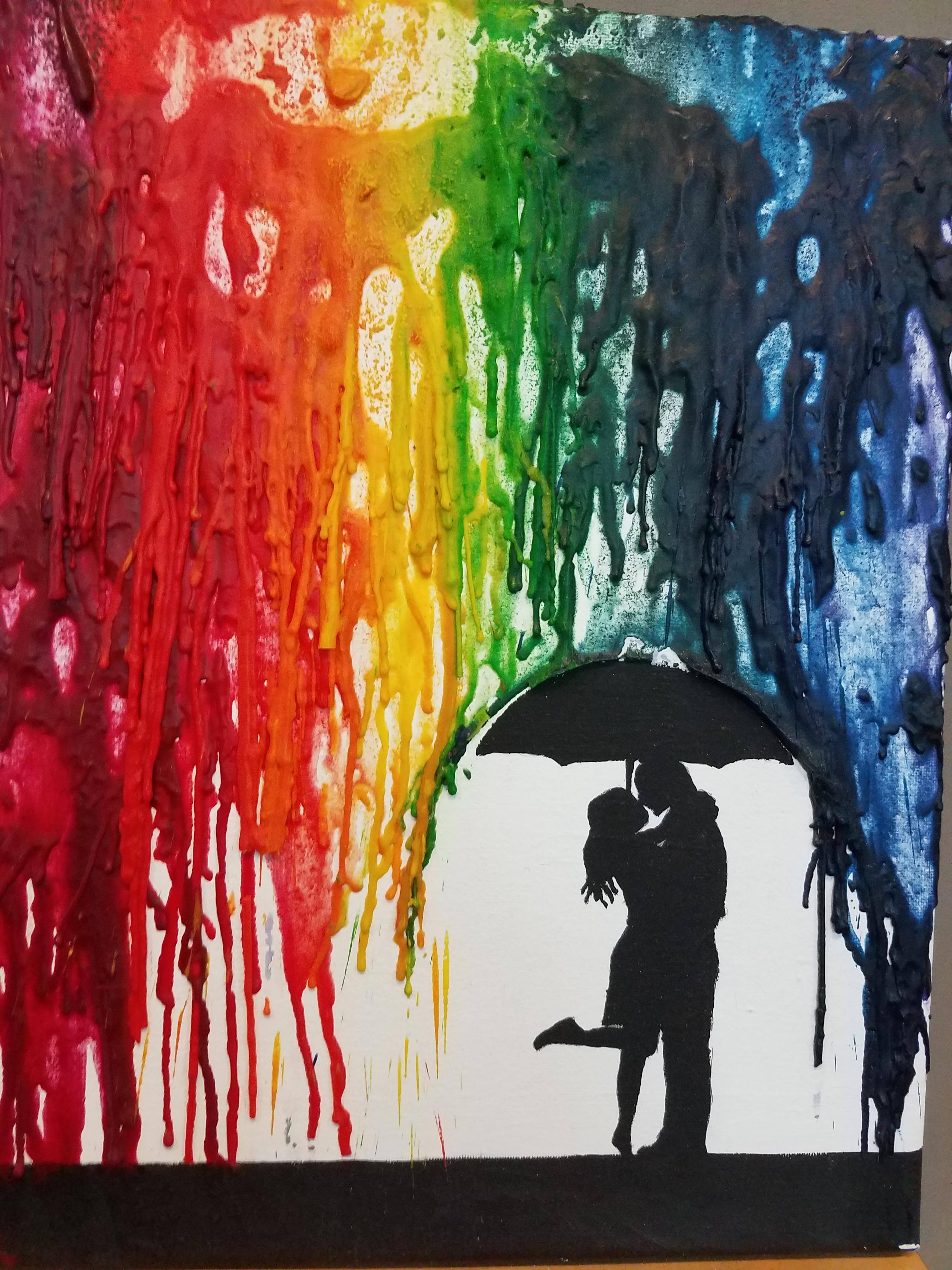 Wax Crayons Painting Drawing with Crayons