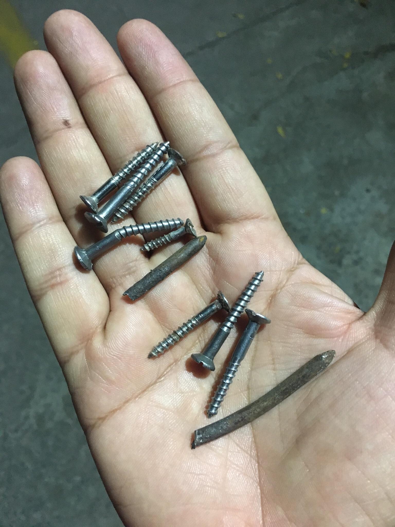 Found on road. Nails and screws. Could easily send you to a tyre repair