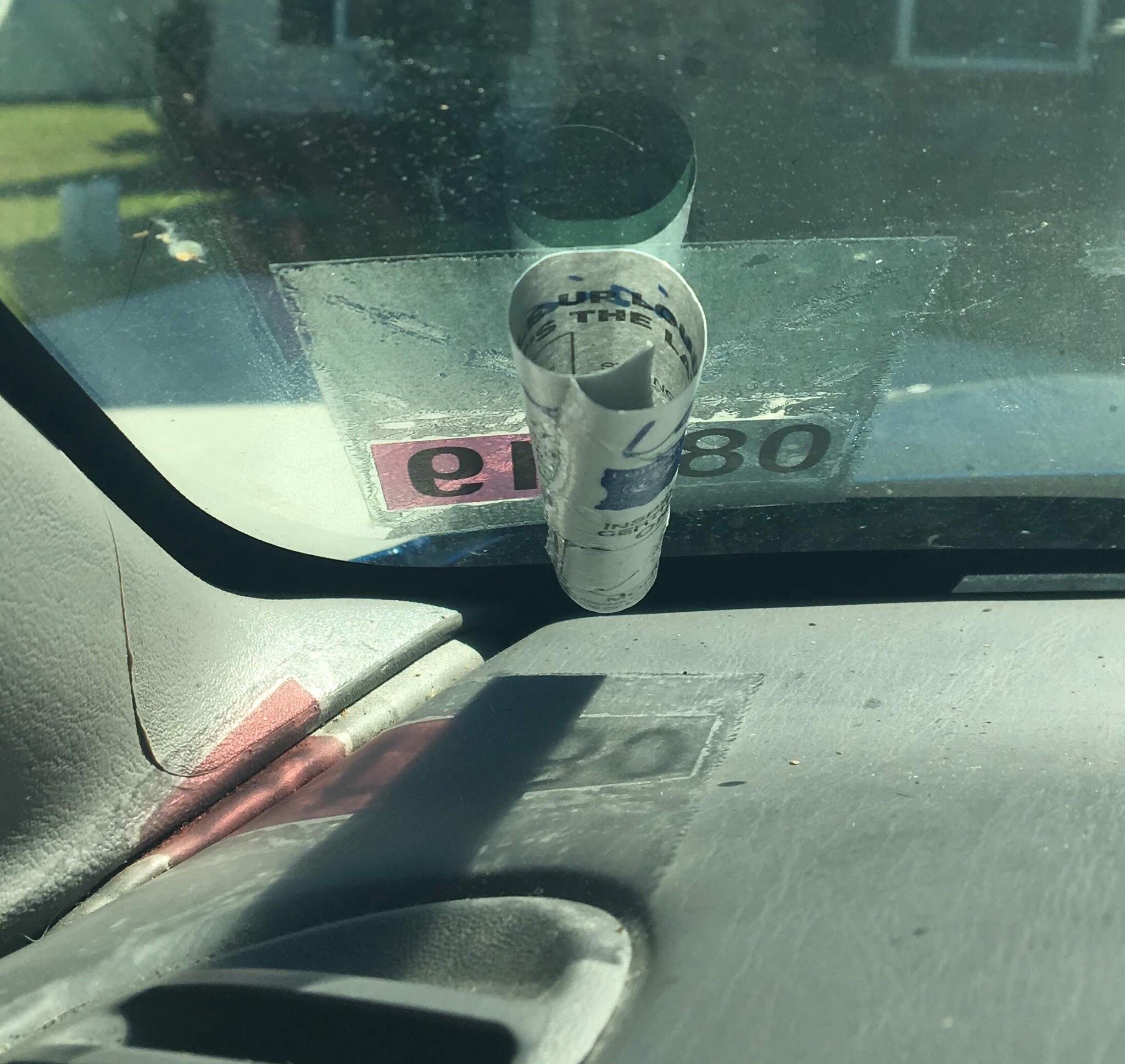 What do you do when your brake tags peel off of your windshield? I’ve