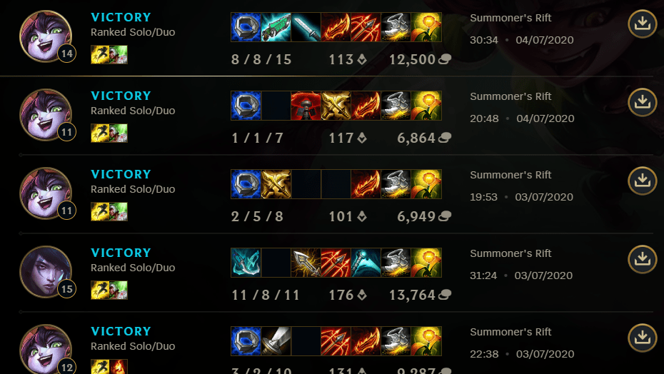 Started playing Lulu Adc and it's going pretty well! Current rank is