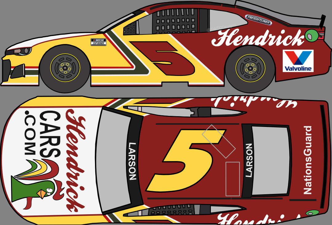 Kyle Larson throwback concept to Terry Labonte's iconic Kellogg's Corn