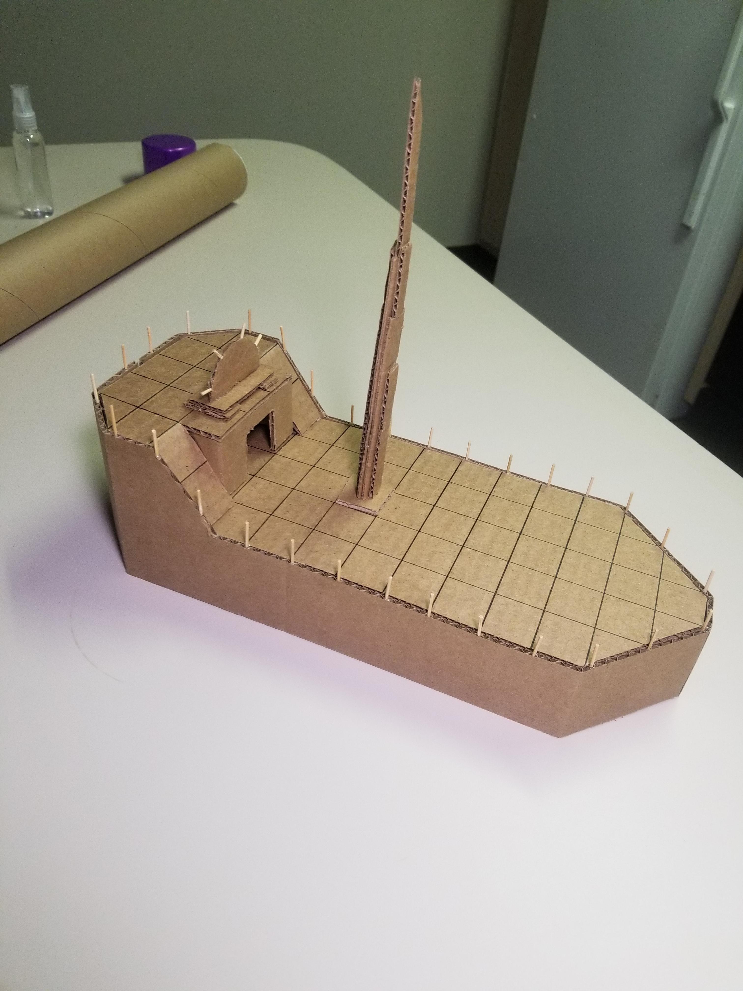 Cardboard ship model for my brothers' first ever session [OC] r/DnD
