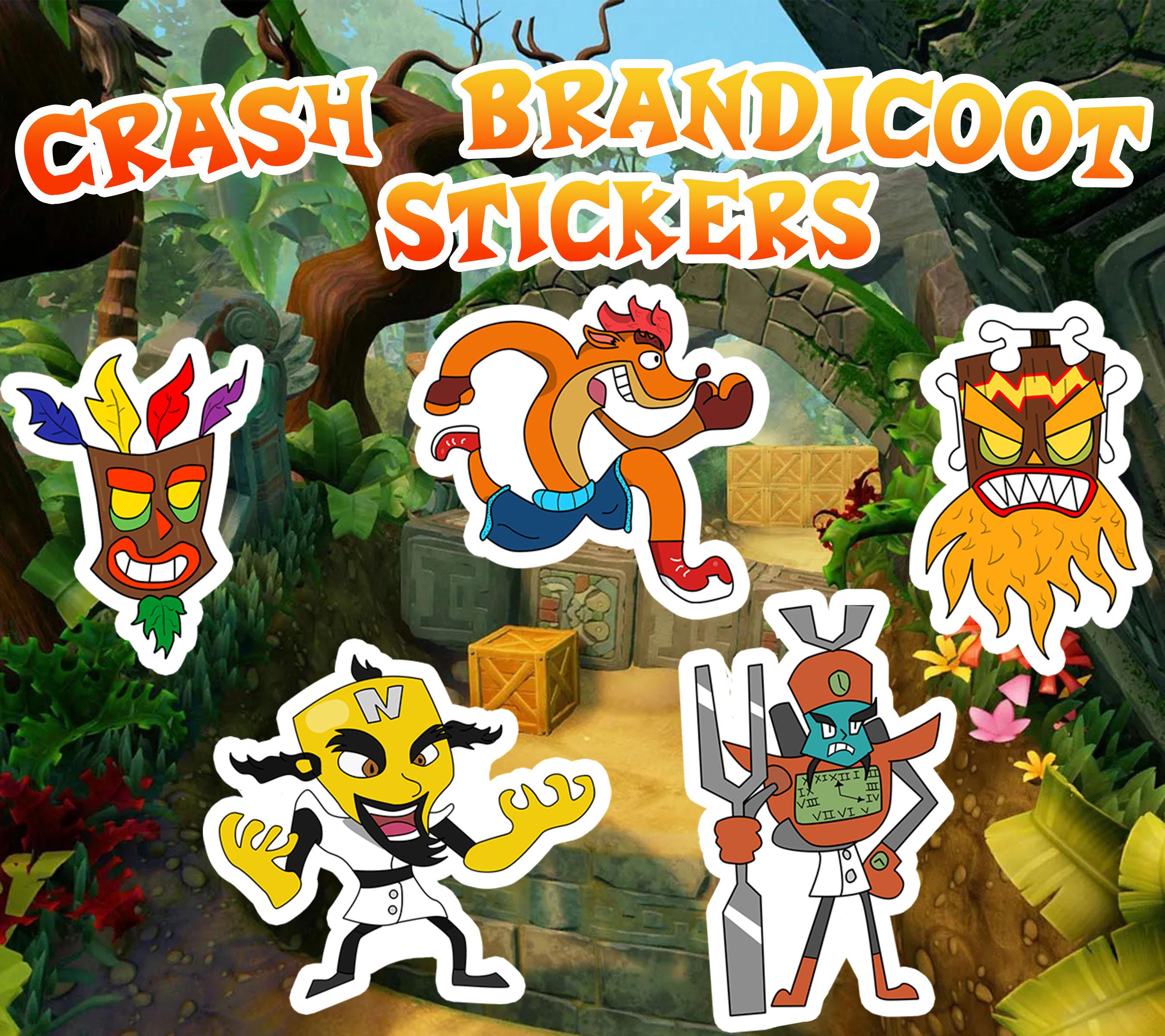 I made some Crash Bandicoot Stickers playstation