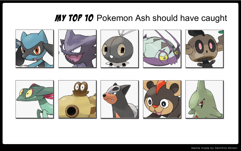 Top 10 Pokemon Ash should have caught (Riolu should have been caught