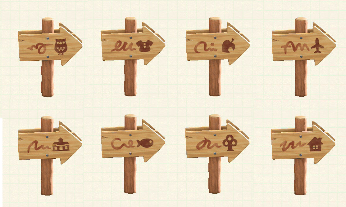 All customisation options for the signpost! r/AnimalCrossing