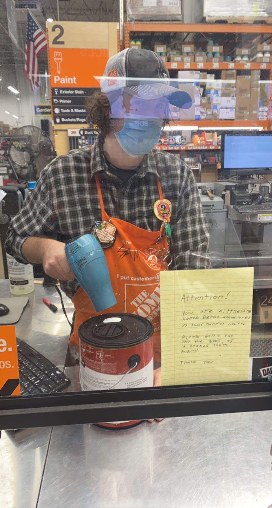 Ahh here we observe a Paint Associate in his natural habitat r/HomeDepot
