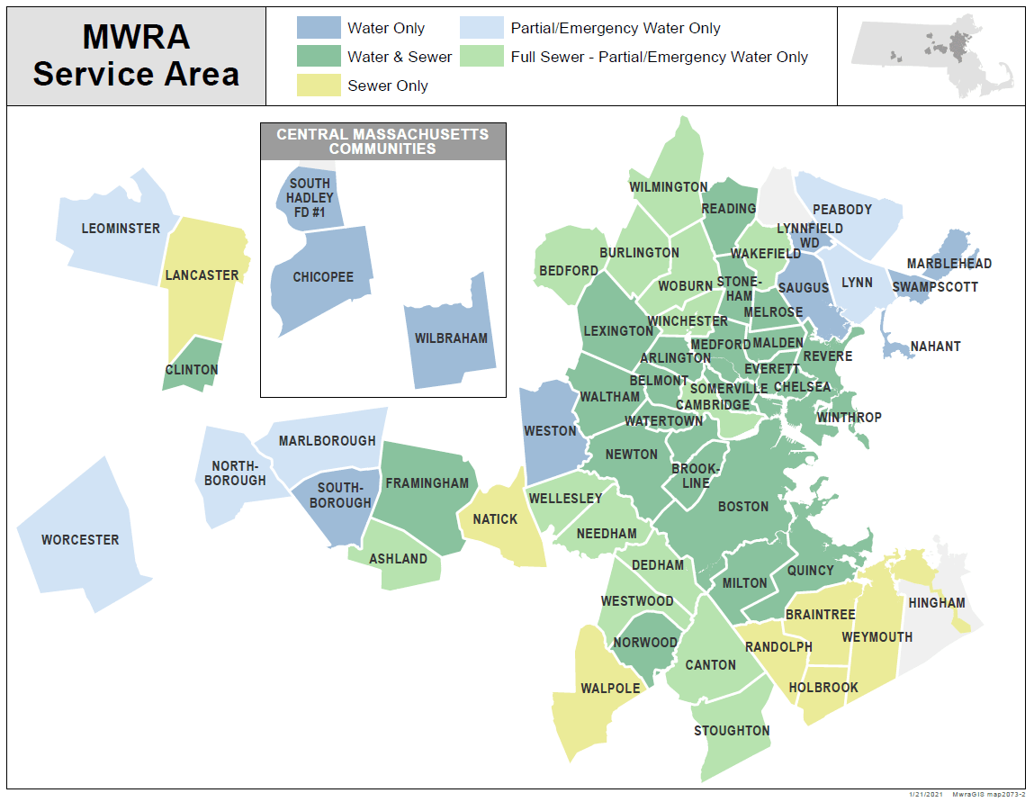Massachusetts Water Resource Authority (MWRA) water and sewer service