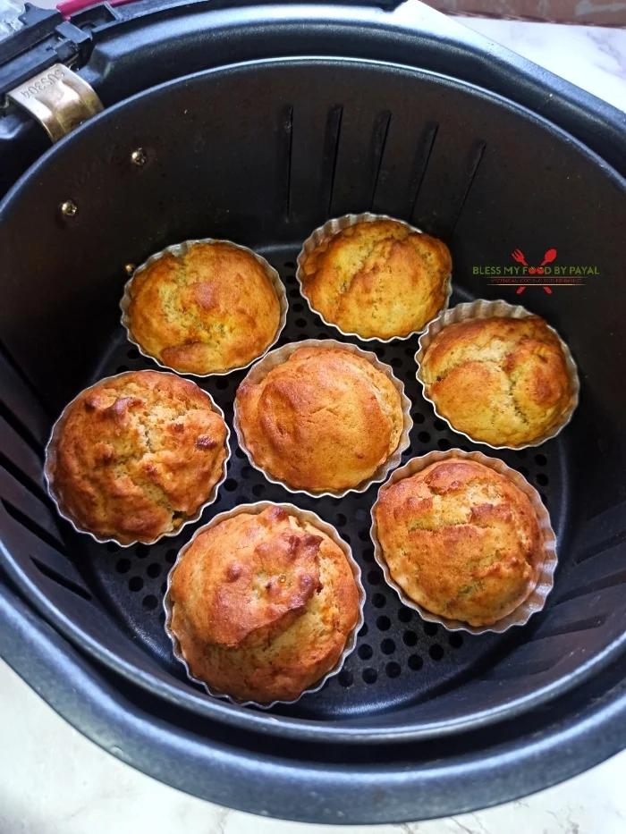 These Air fryer banana muffins are extremely easy, moist, fluffy and