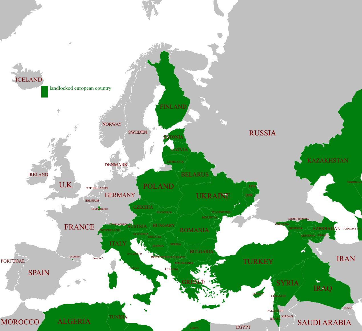 Landlocked European countries update r/Maps