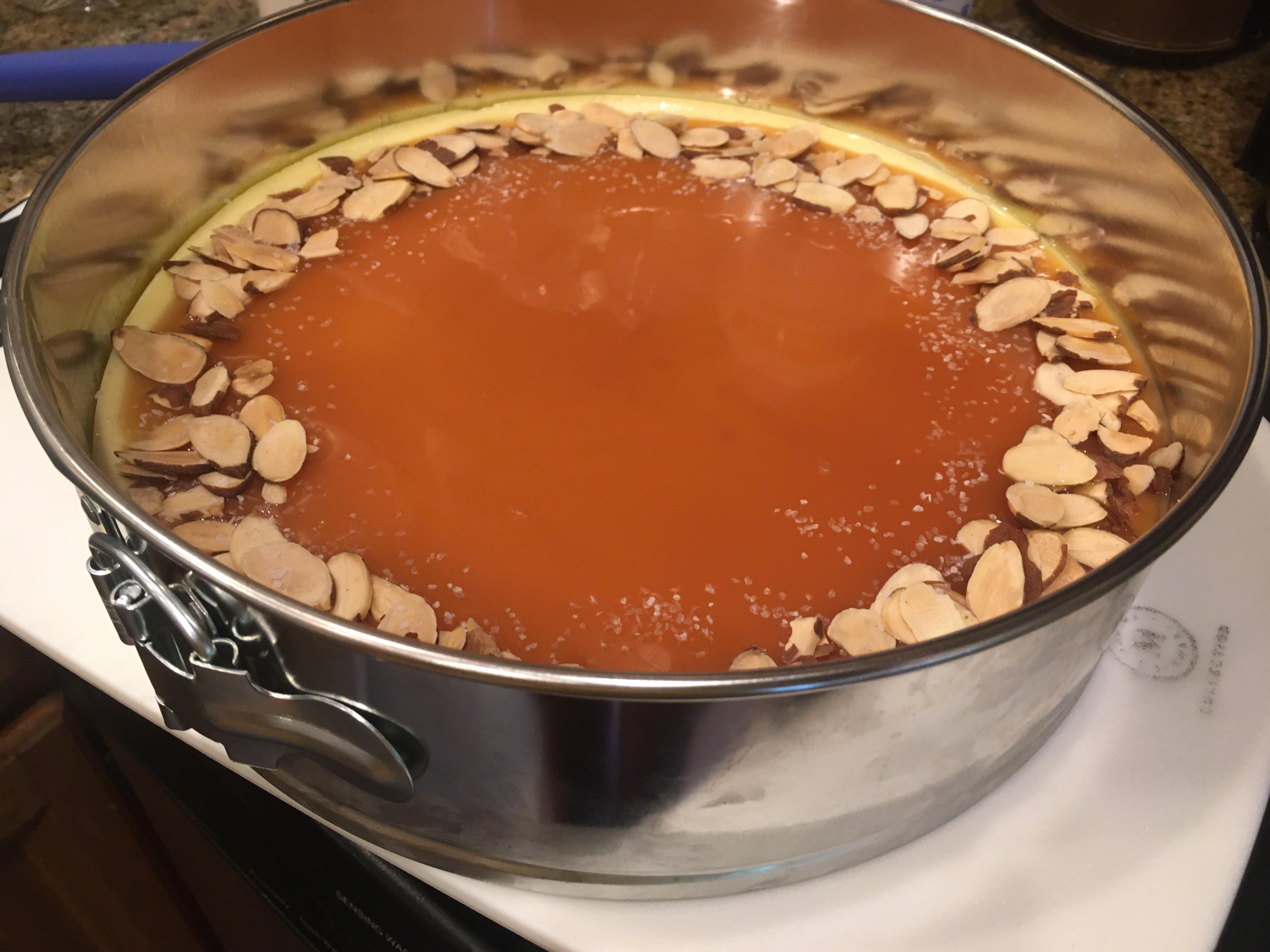 [Homemade] Eli’s Salted Caramel Flan Cheesecake r/food