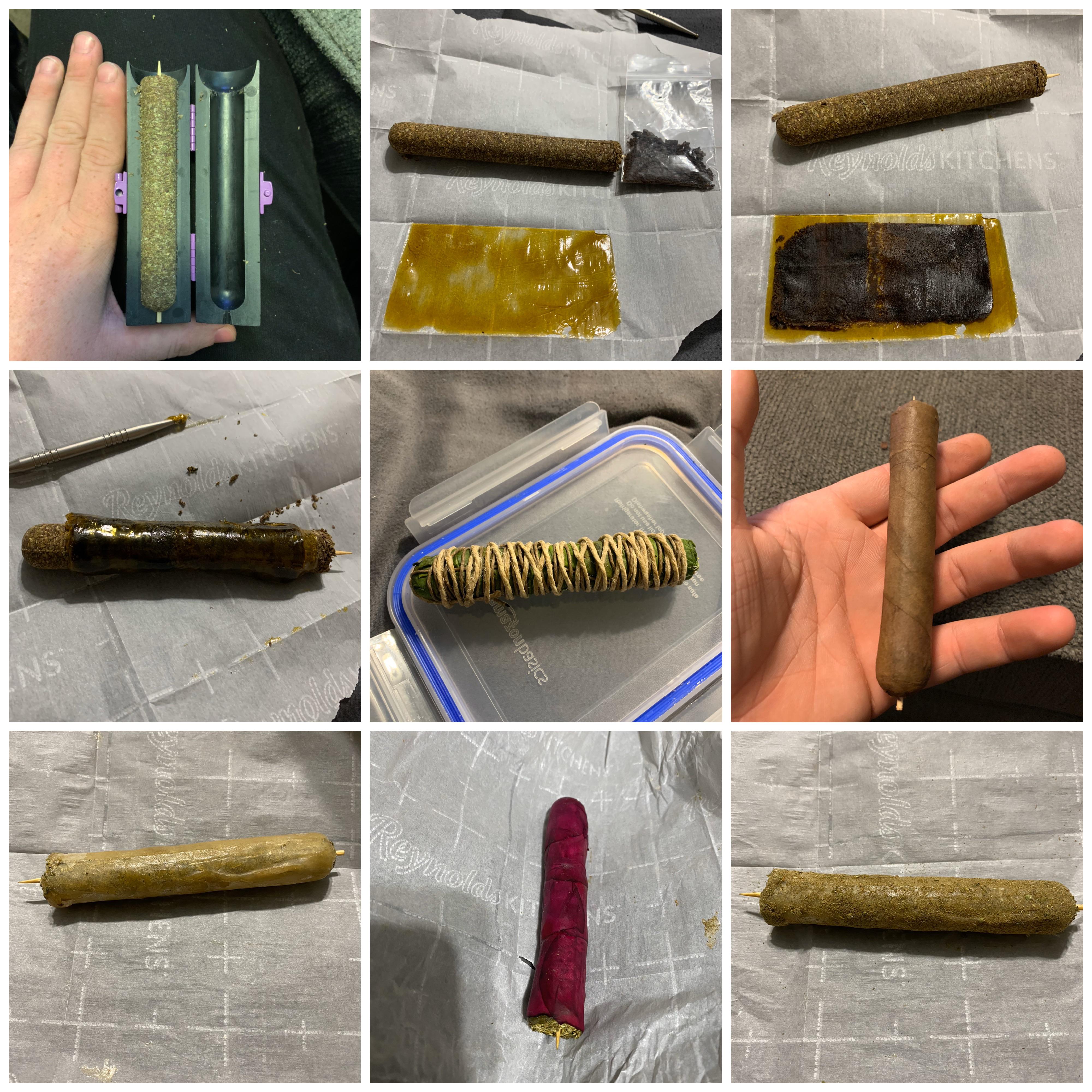 Just some of my cannagars, fan leaf wrap, blunt wrap, rose petal wrap