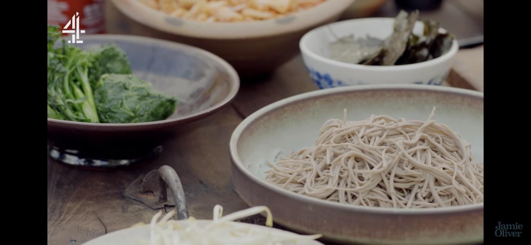 Jamie Oliver making our ancestors cry again by using soba noodles for