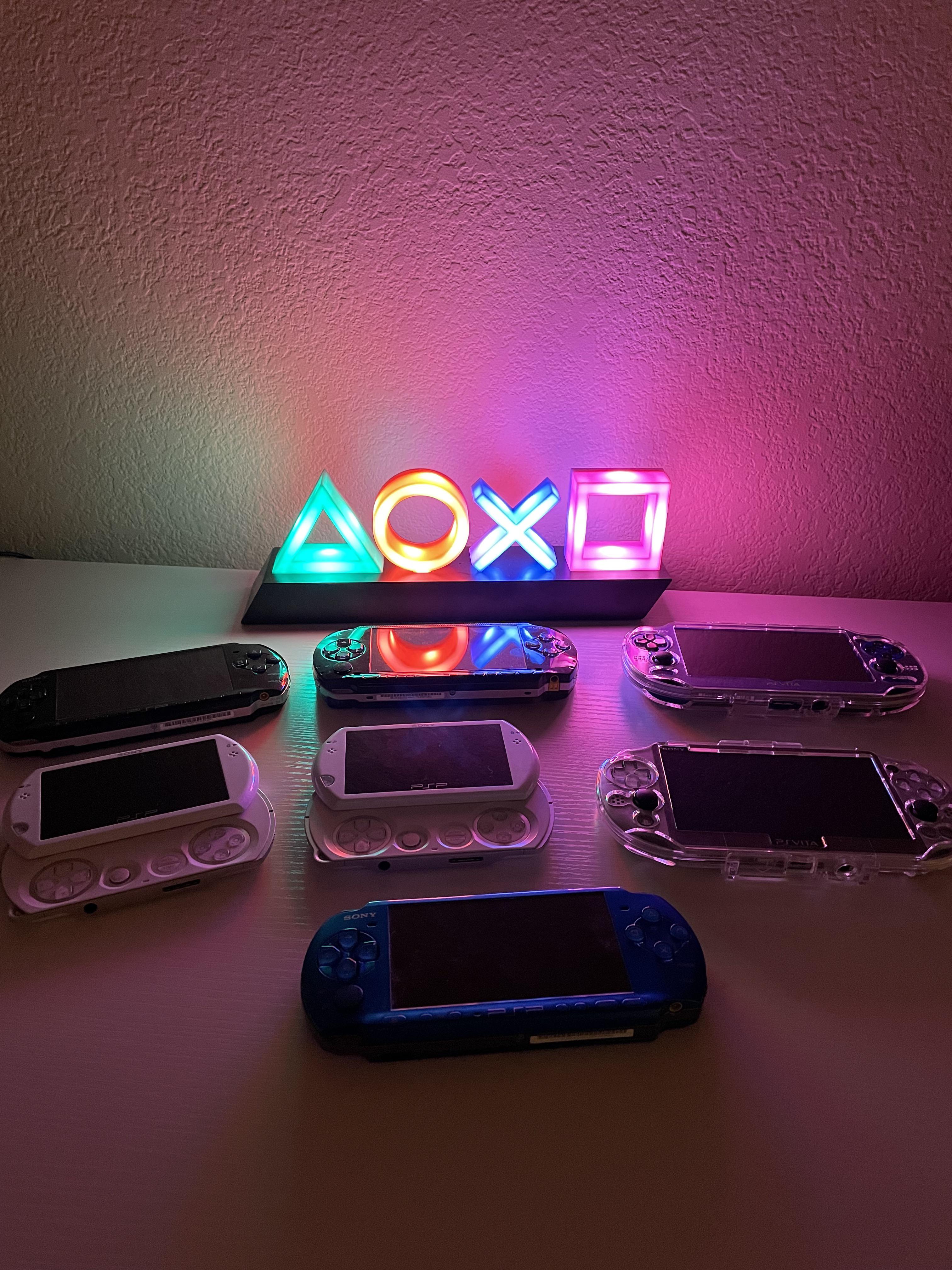 Bought this cool PlayStation light for my collection. r/PSP