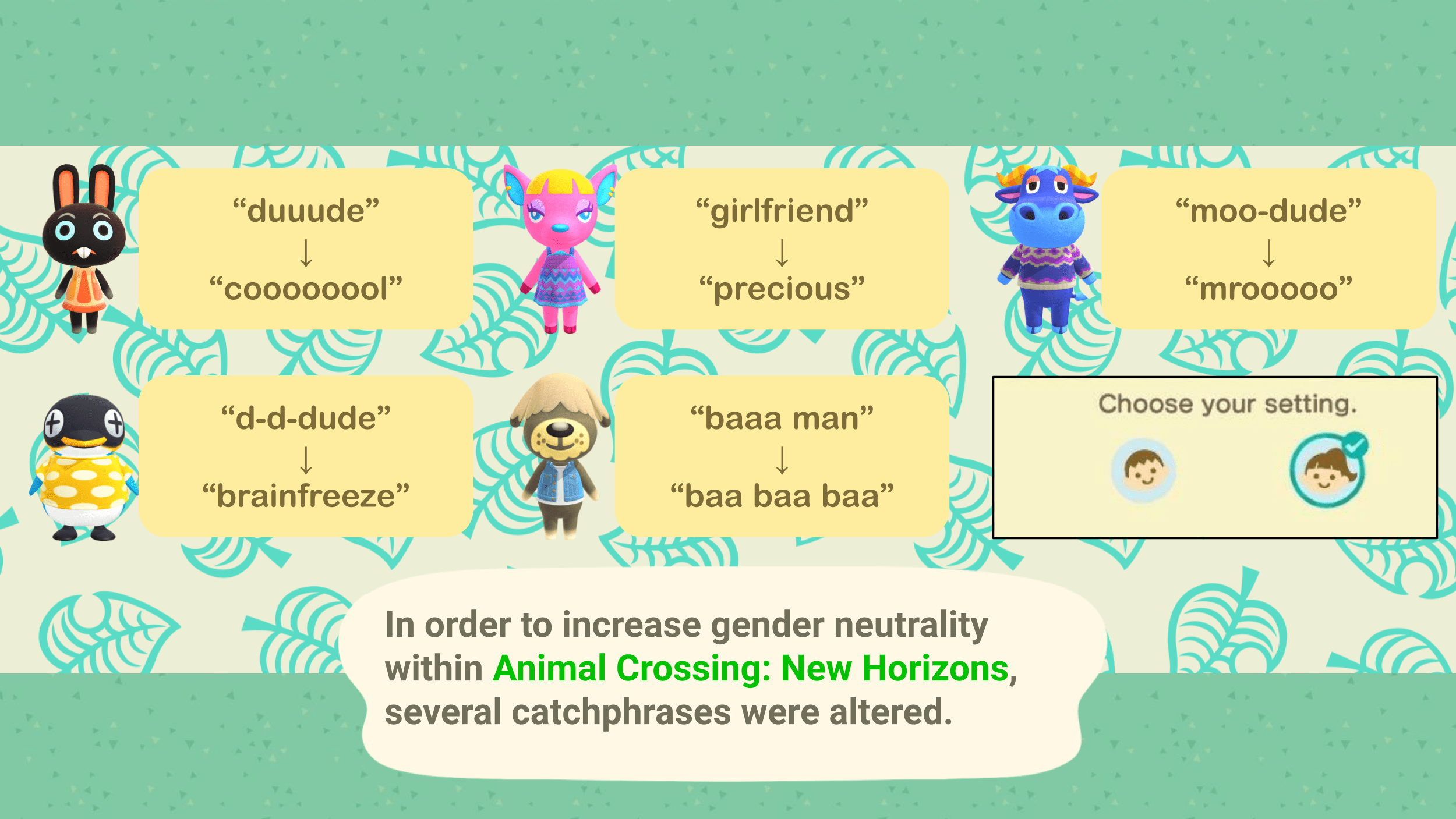 GenderNeutral Language Random Animal Crossing Fact Day 138 r/AnimalCrossing
