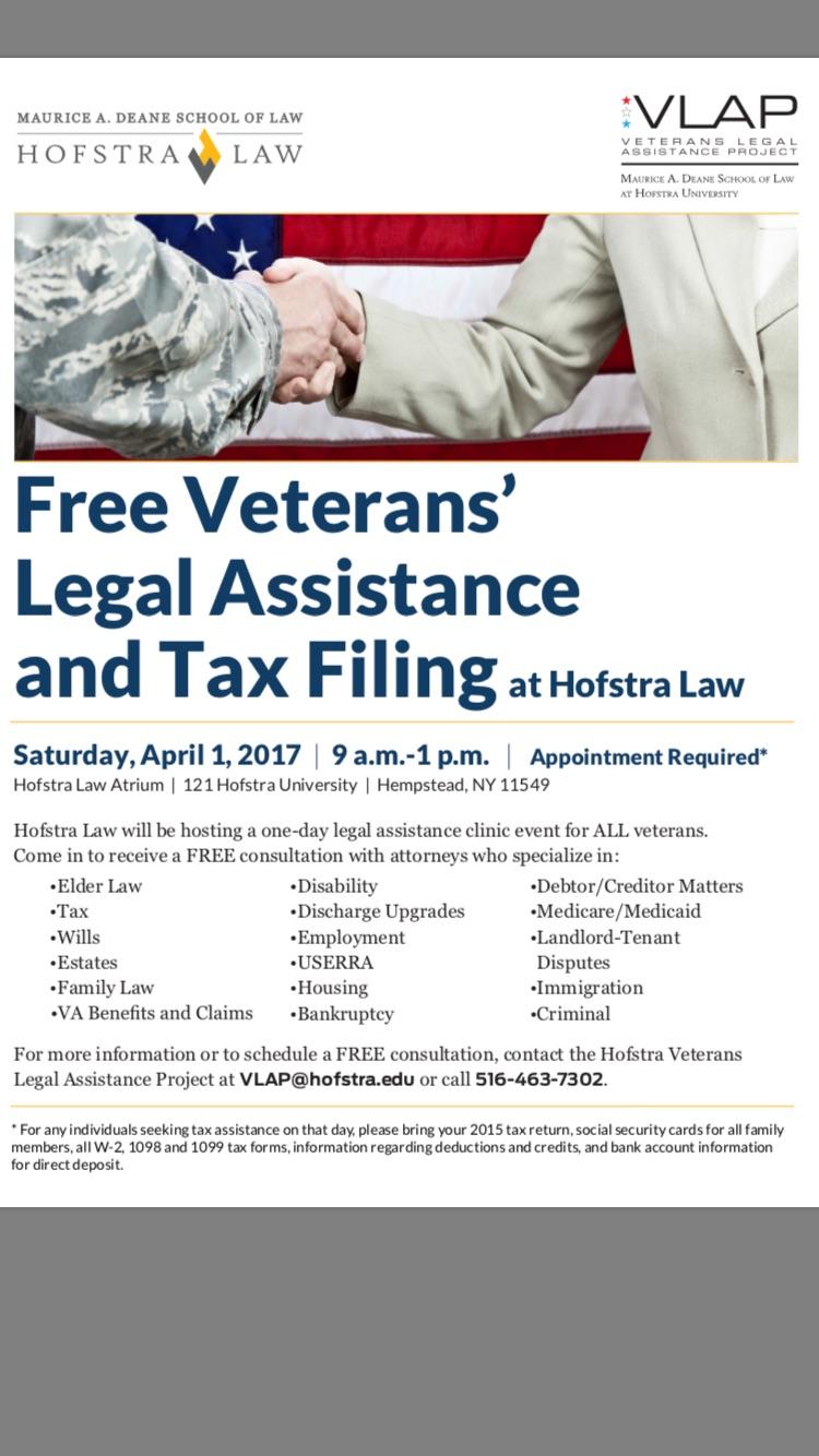 Free Veterans Legal Assistance on April 1! Call now to make an