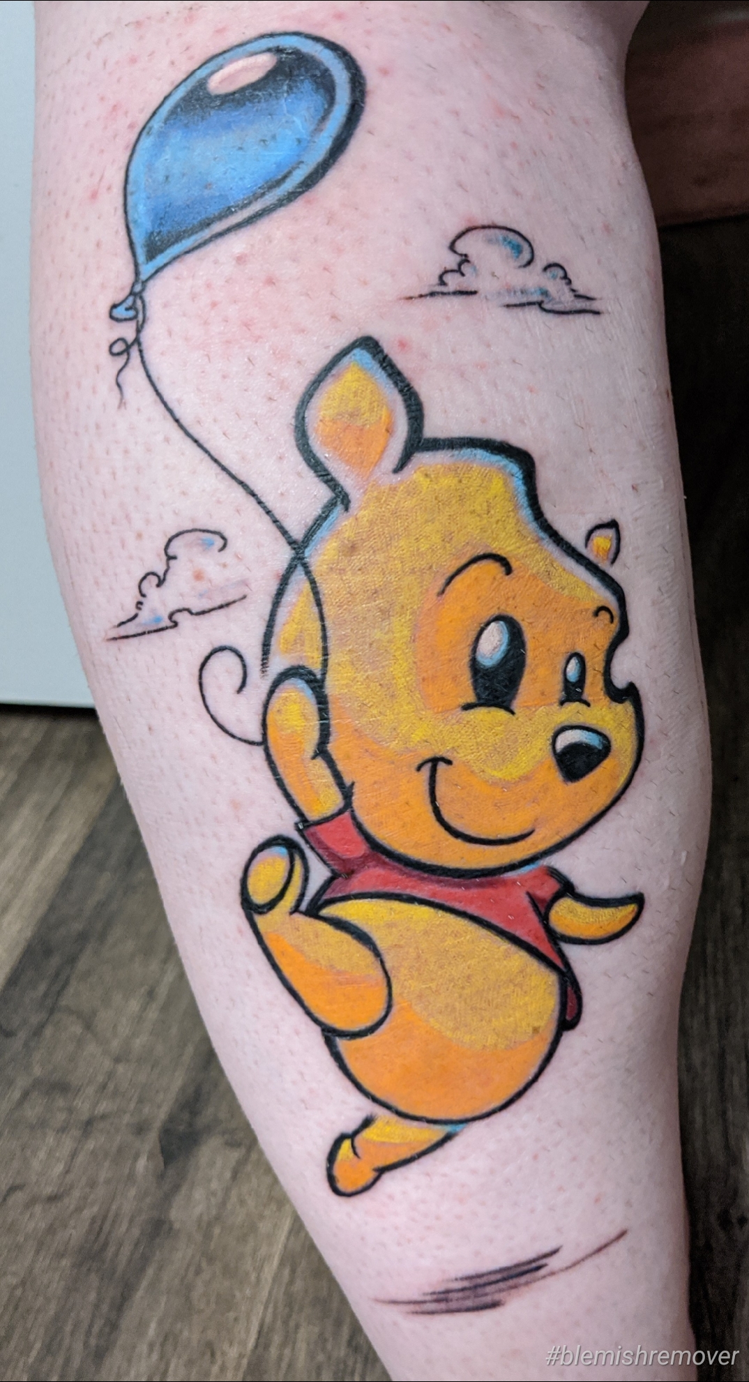 Breaking up all the badass tattoos with something cute. Pooh Bear on my
