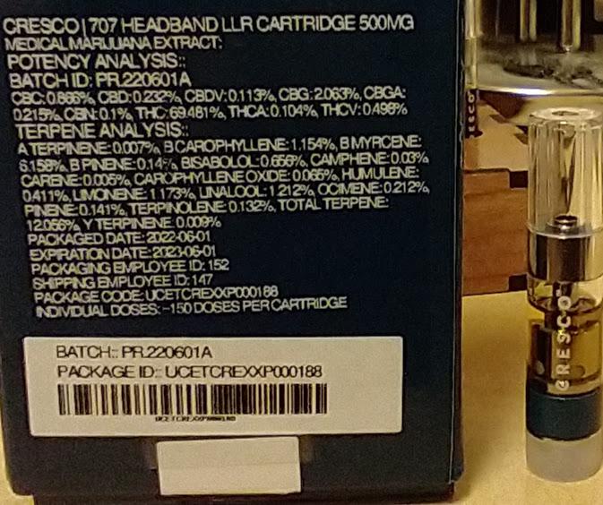 707 Headband Indica Live Resin Indica by Cresco Just when I thought