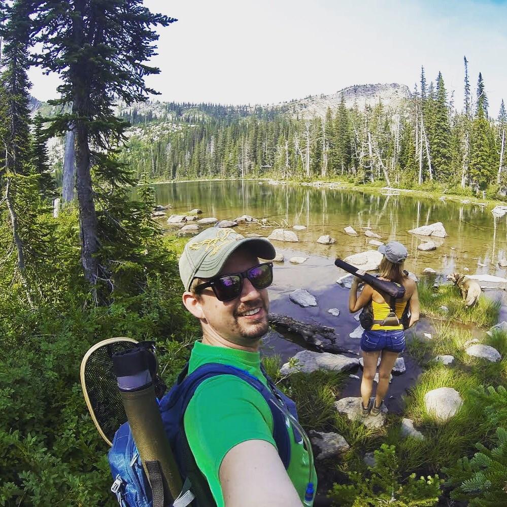 Nothing like fly fishing alpine lakes. Brought the dog and gf along