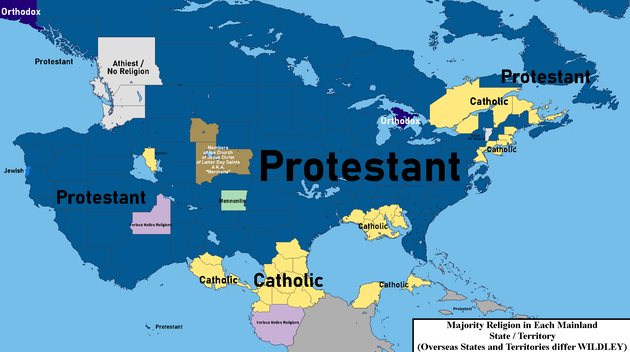 Religion In The United States Map United States Map
