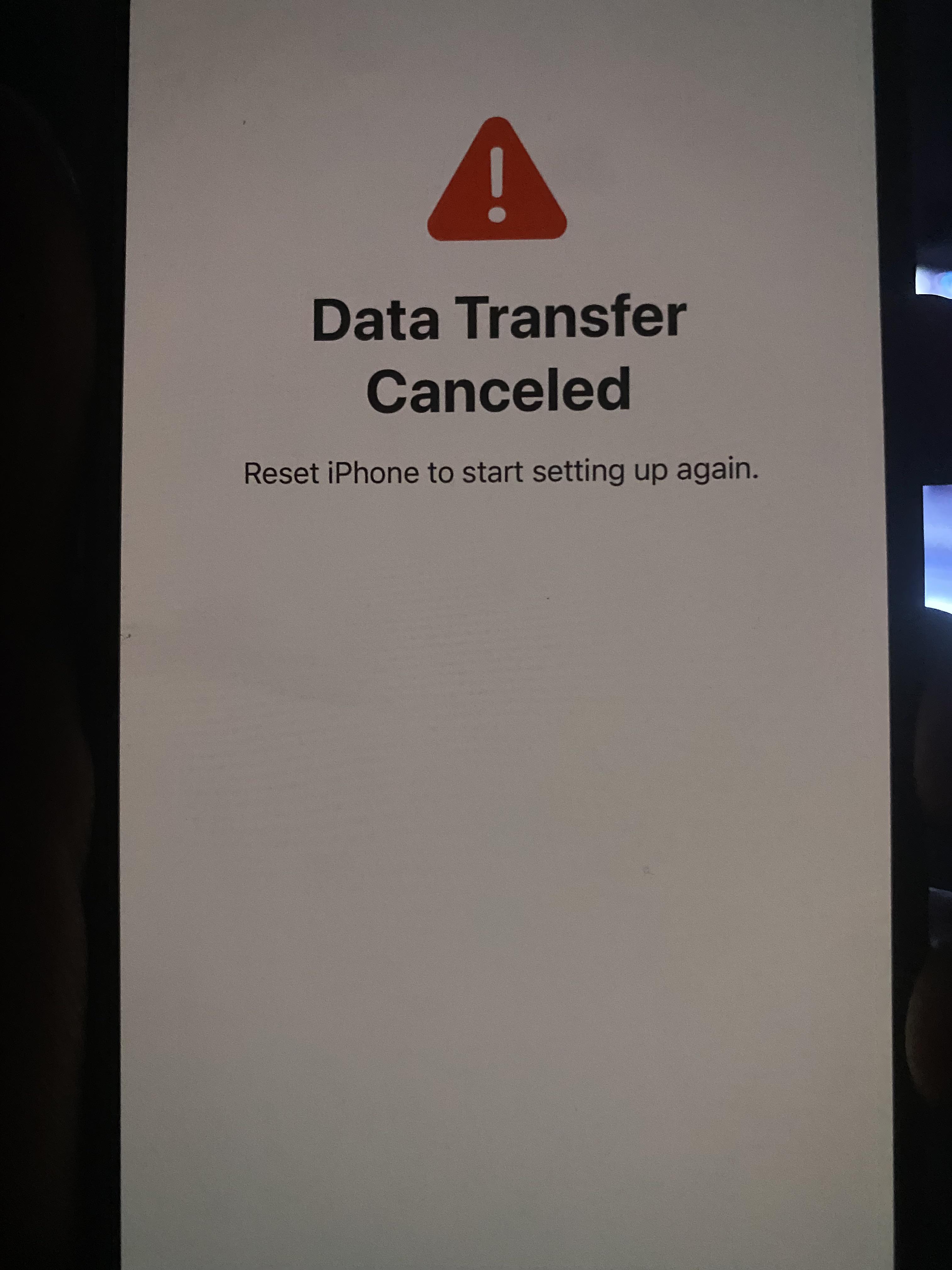 Can’t transfer data. Been trying for hours to transfer my data from