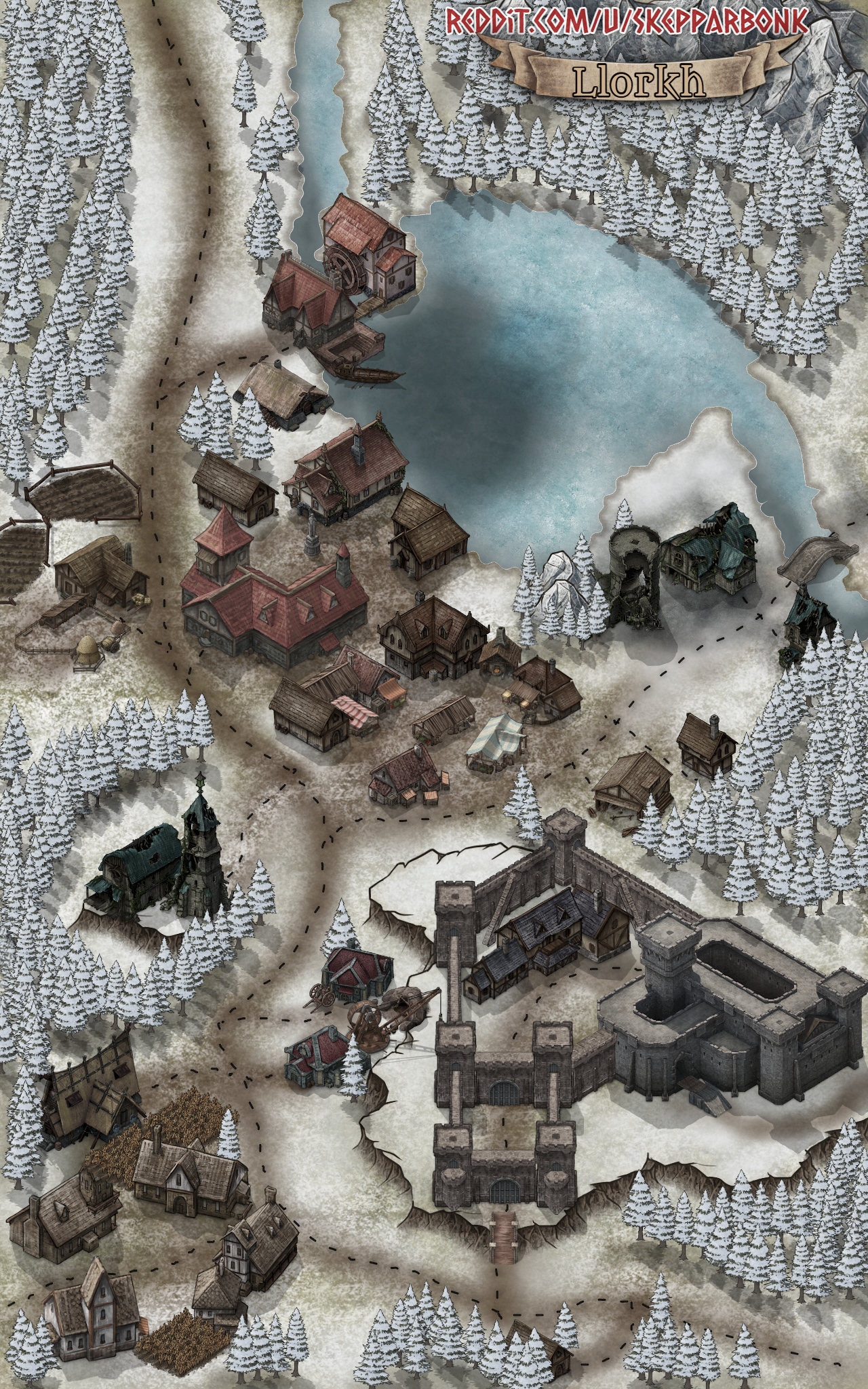The Town of Llorkh (Faerun DnD) r/dndmaps