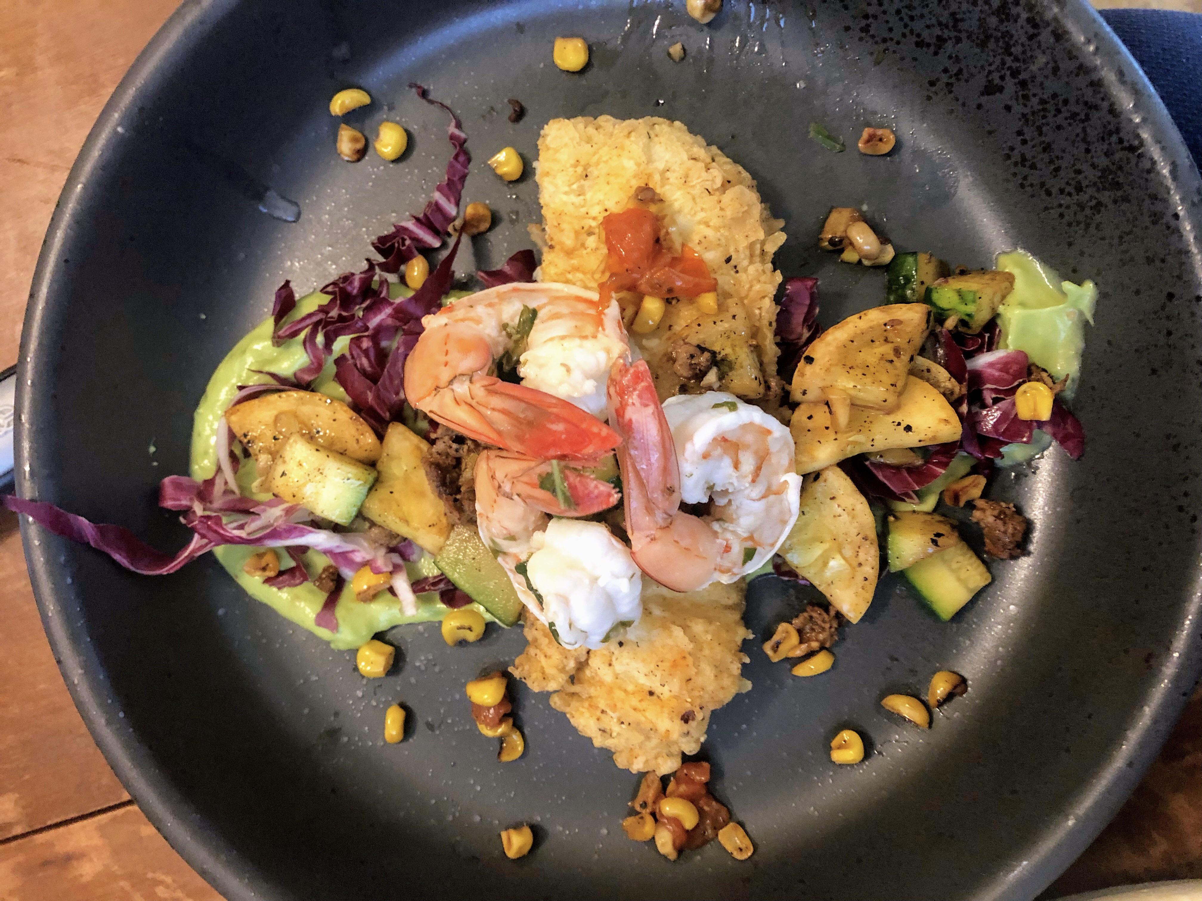 Smoky Fried Flounder with Basil Shrimp. r/FoodPorn