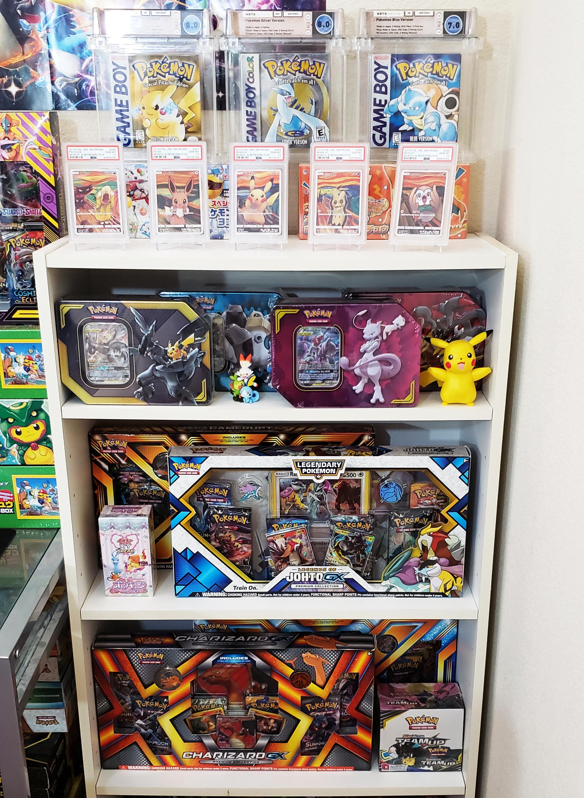 Updated my pokemon card display shelves! I am super proud of how it