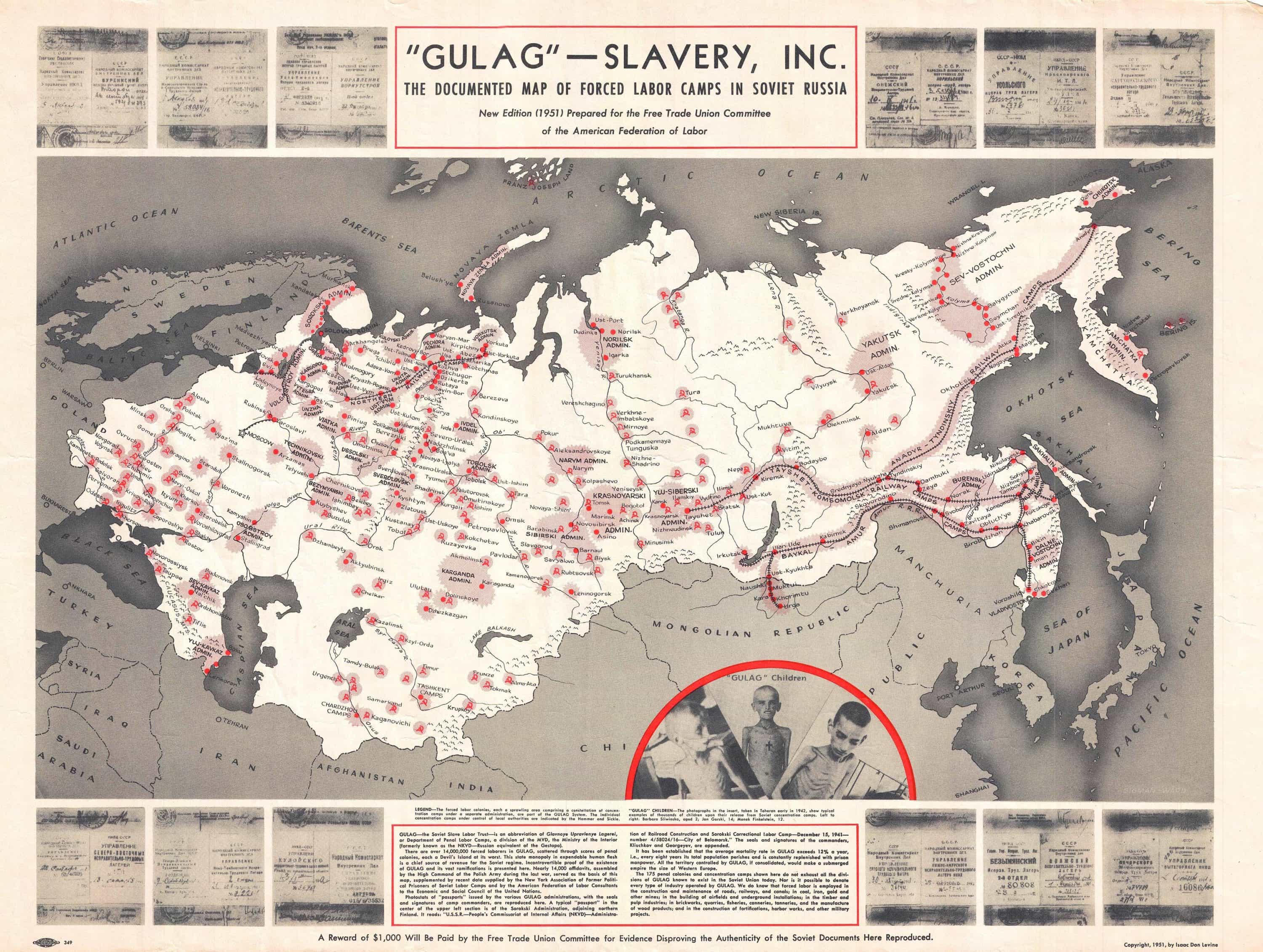 Map of Stalin’s GULAG Forced Labor Camps in... Maps on the 