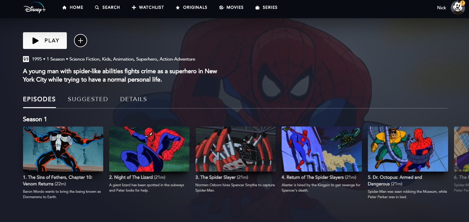 Disney Plus lists the 10th episode of season 3 to the 90s