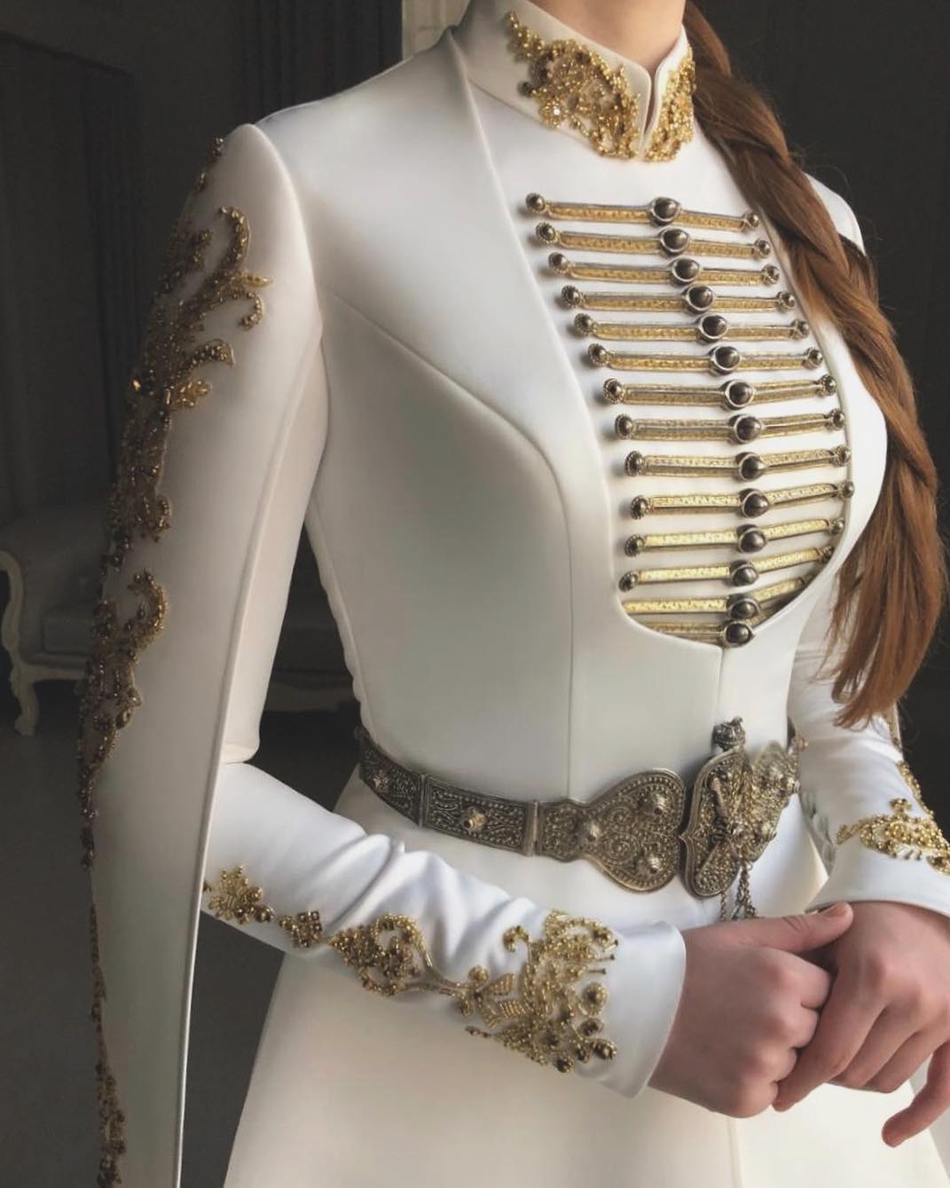Wonderful unique looking wedding dress designed by Leila Khashagulgova
