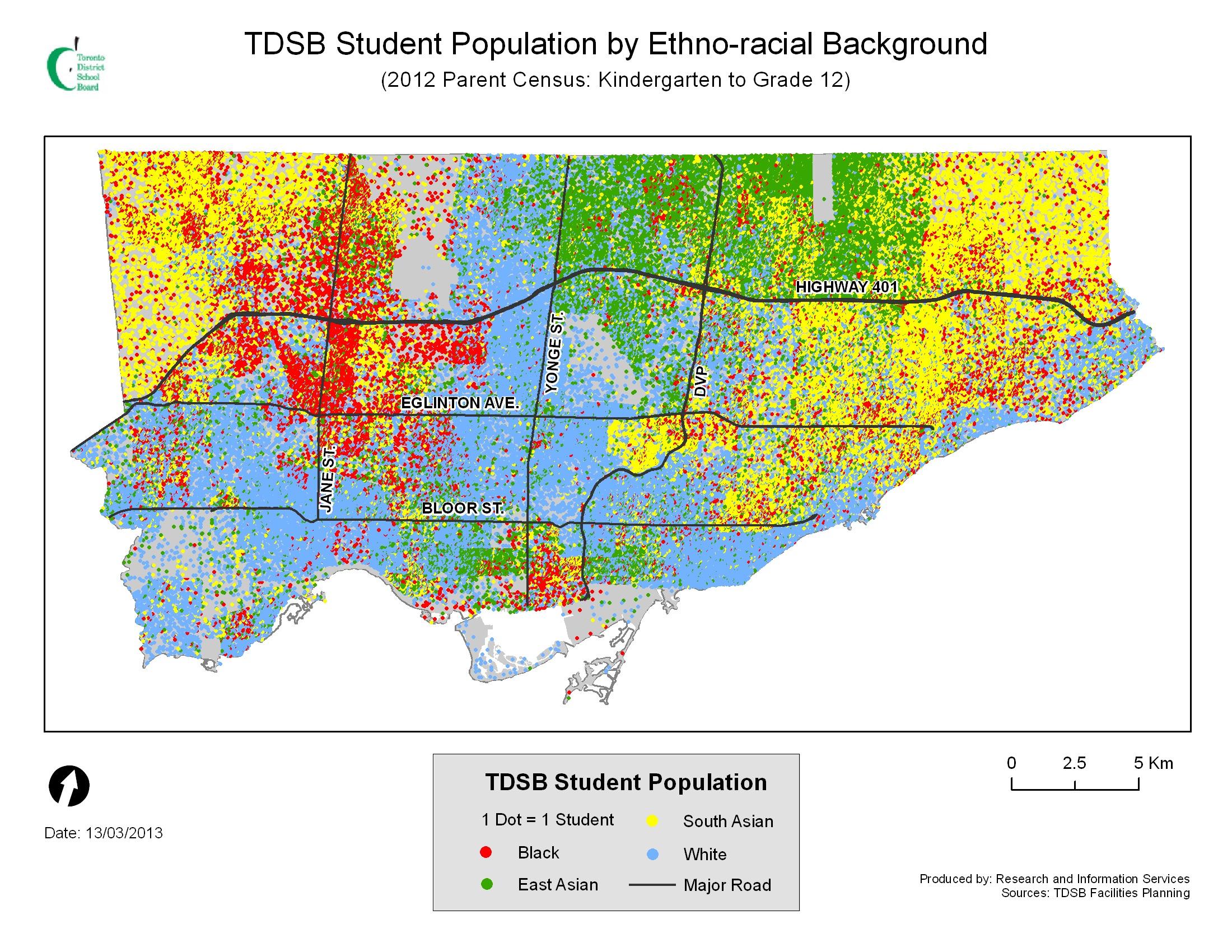 Toronto District School Board (TDSB) map of student population by ethno