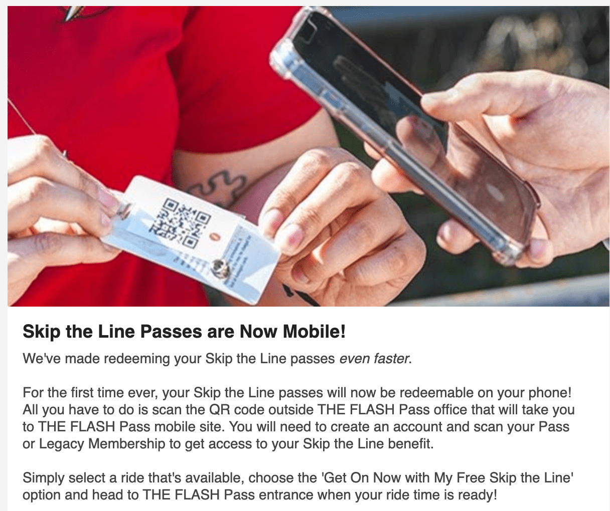 Skip the Line Passes are Now Mobile r/sixflags