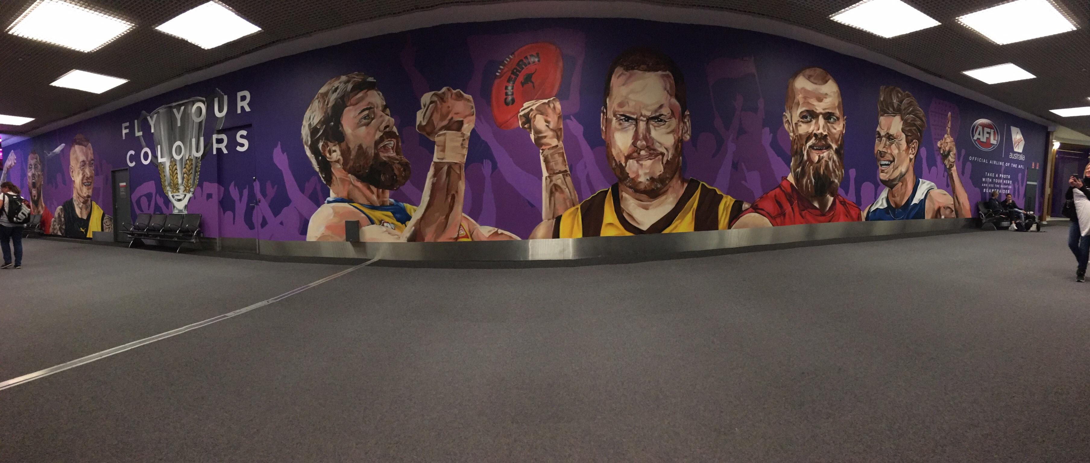 Mural painted in T3 Melbourne Airport r/melbourne