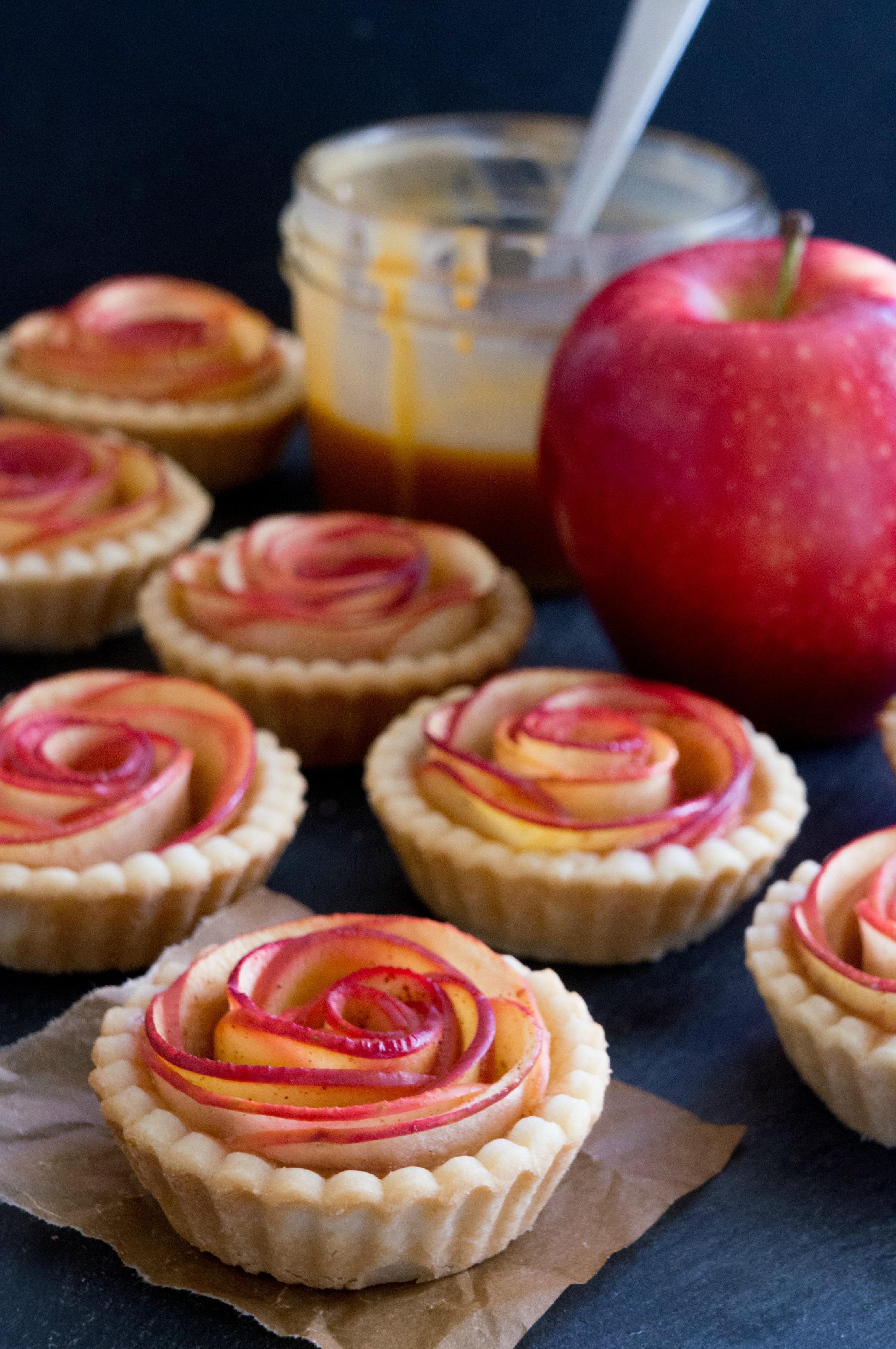 [OC] Salted Caramel Apple Rose Tarts [2208x3324] r/DessertPorn