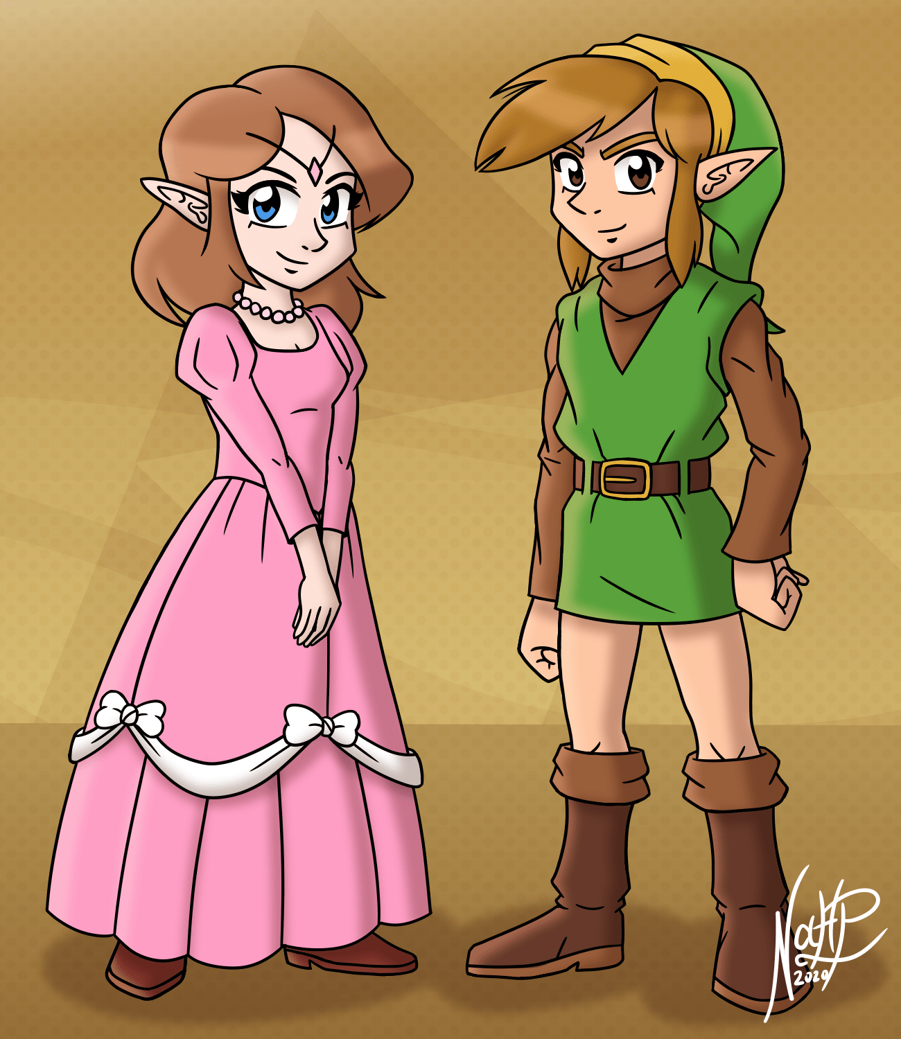 [AoL] [OC] Link and Zelda fan art for the 34th anniversary of Adventure