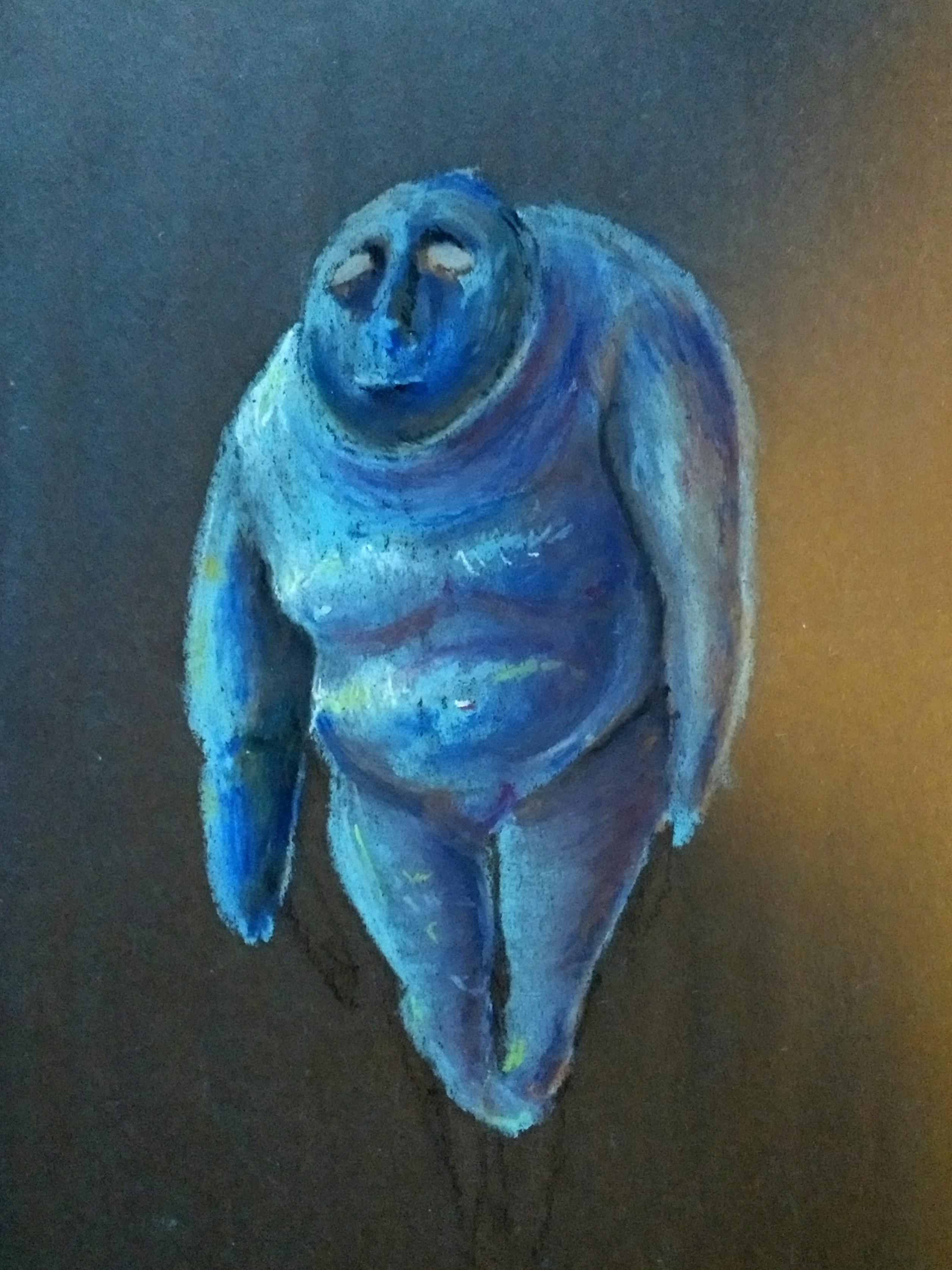 Depression, oil pastel on construction paper, 8.5"x 11" r/Art