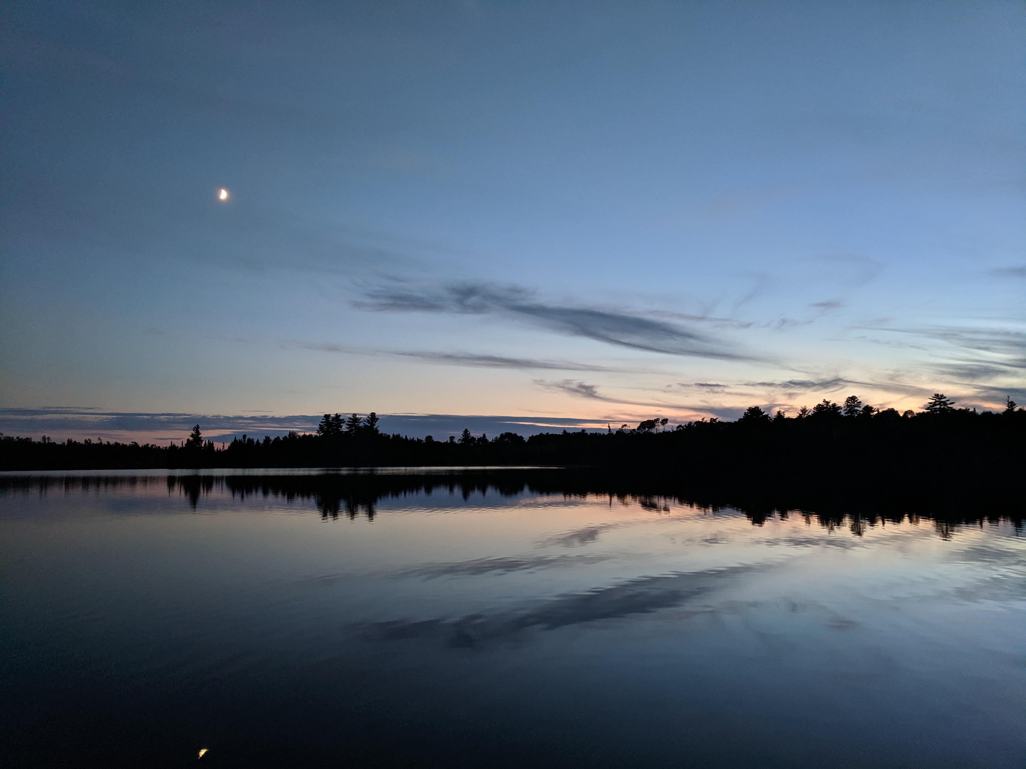 Sept. 4 2019 Quetico Provincial Park near Thunderbay. Sunset on Minn